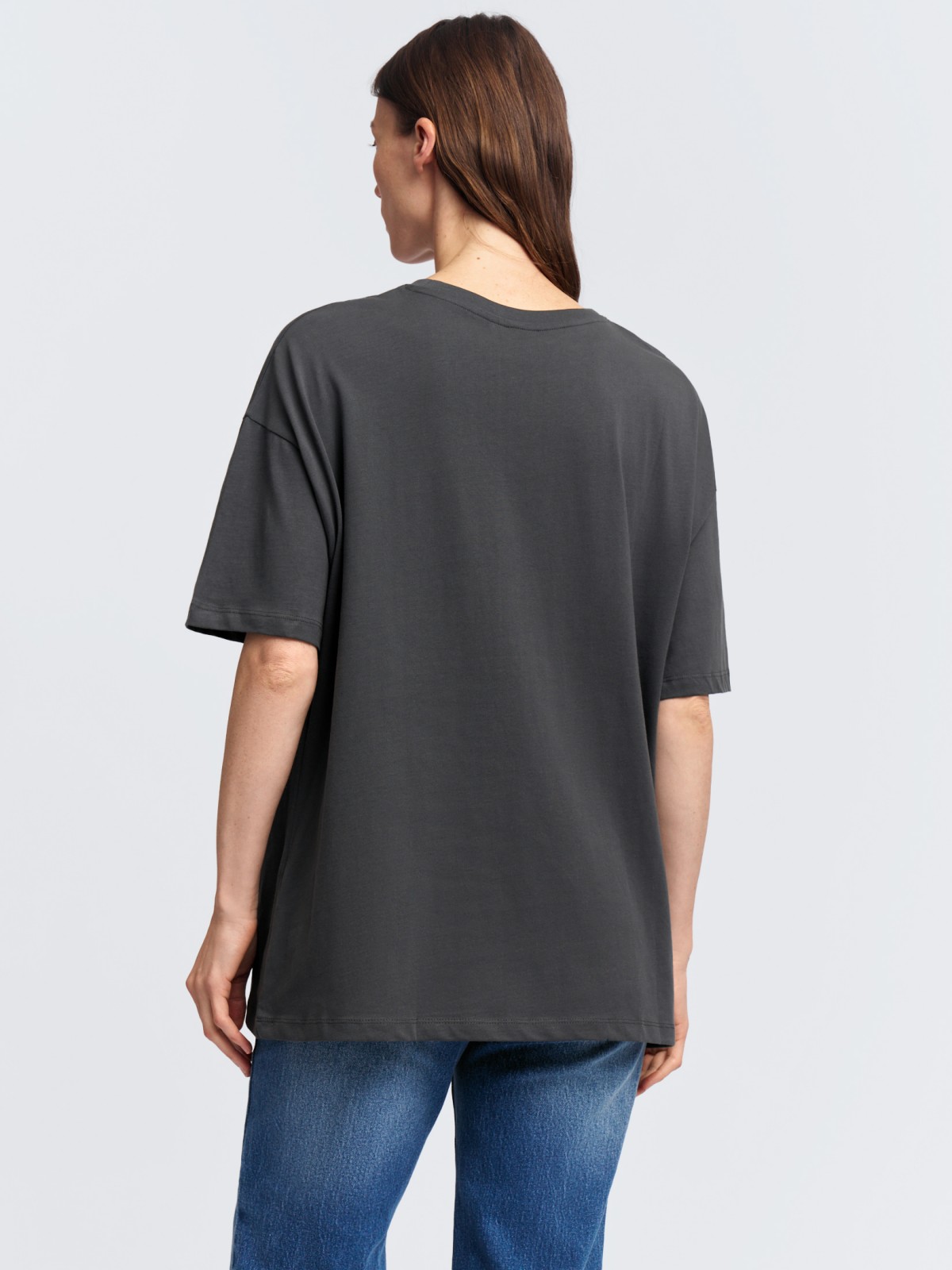 Футболка оверсайз из хлопка с принтом