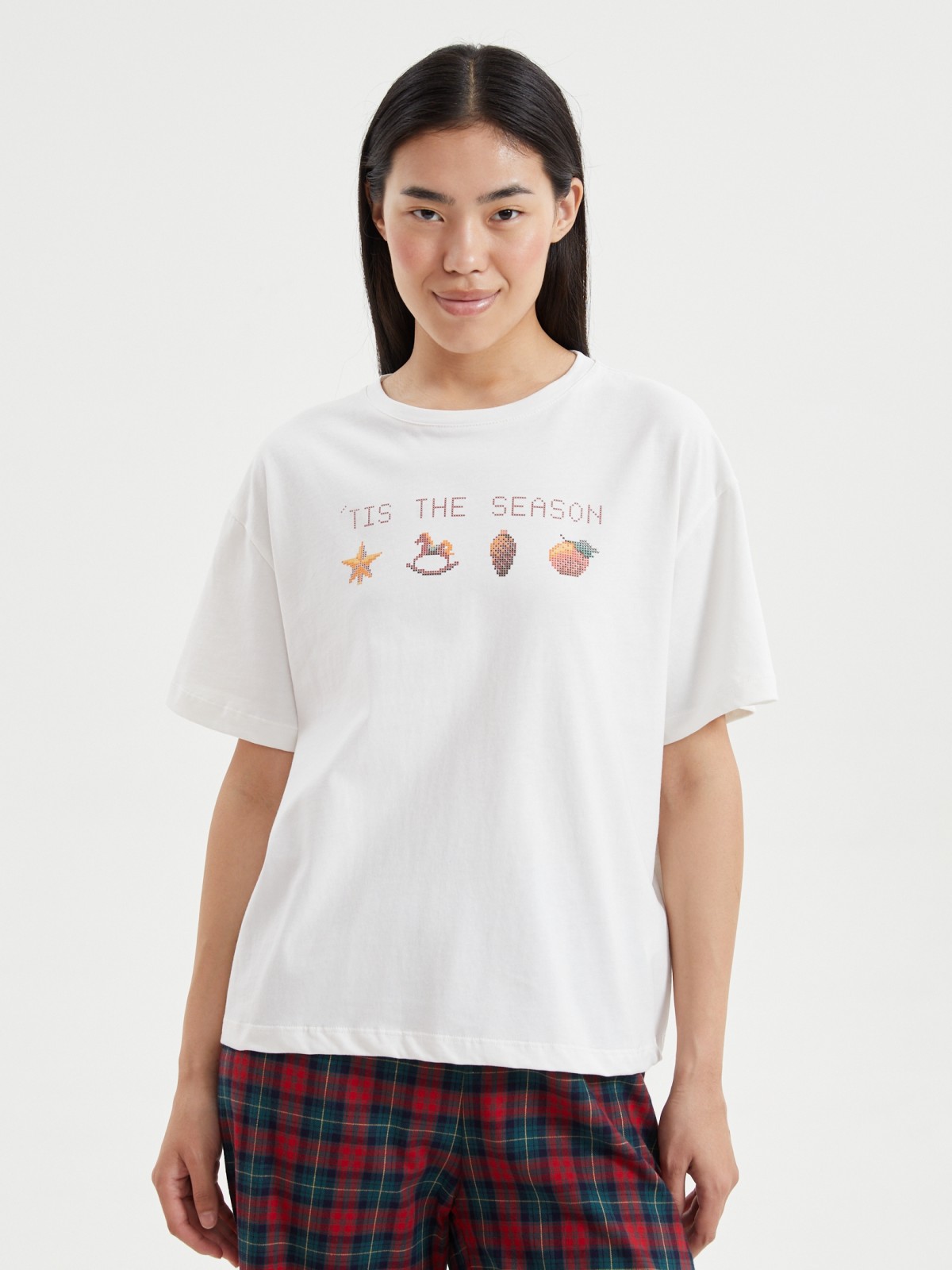 Футболка из хлопка с новогодним принтом