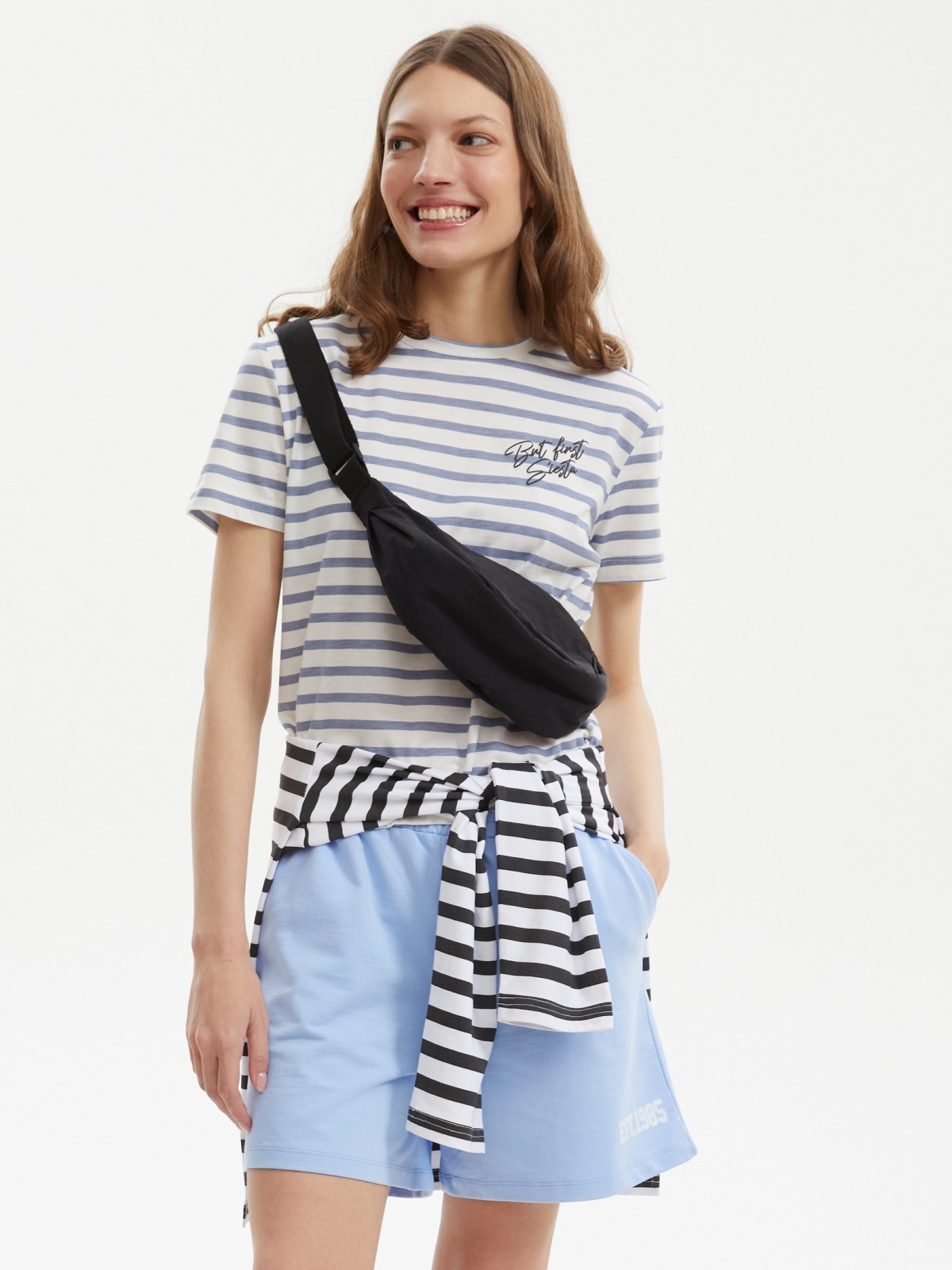 Трикотажные короткие шорты из хлопка