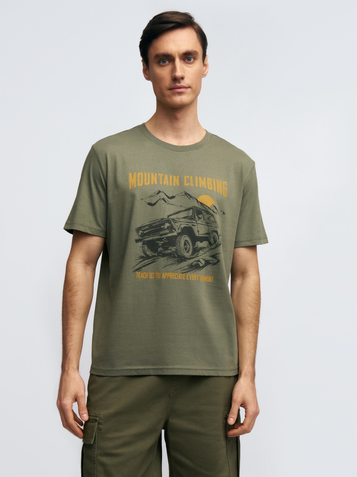 Футболка из хлопка с принтом