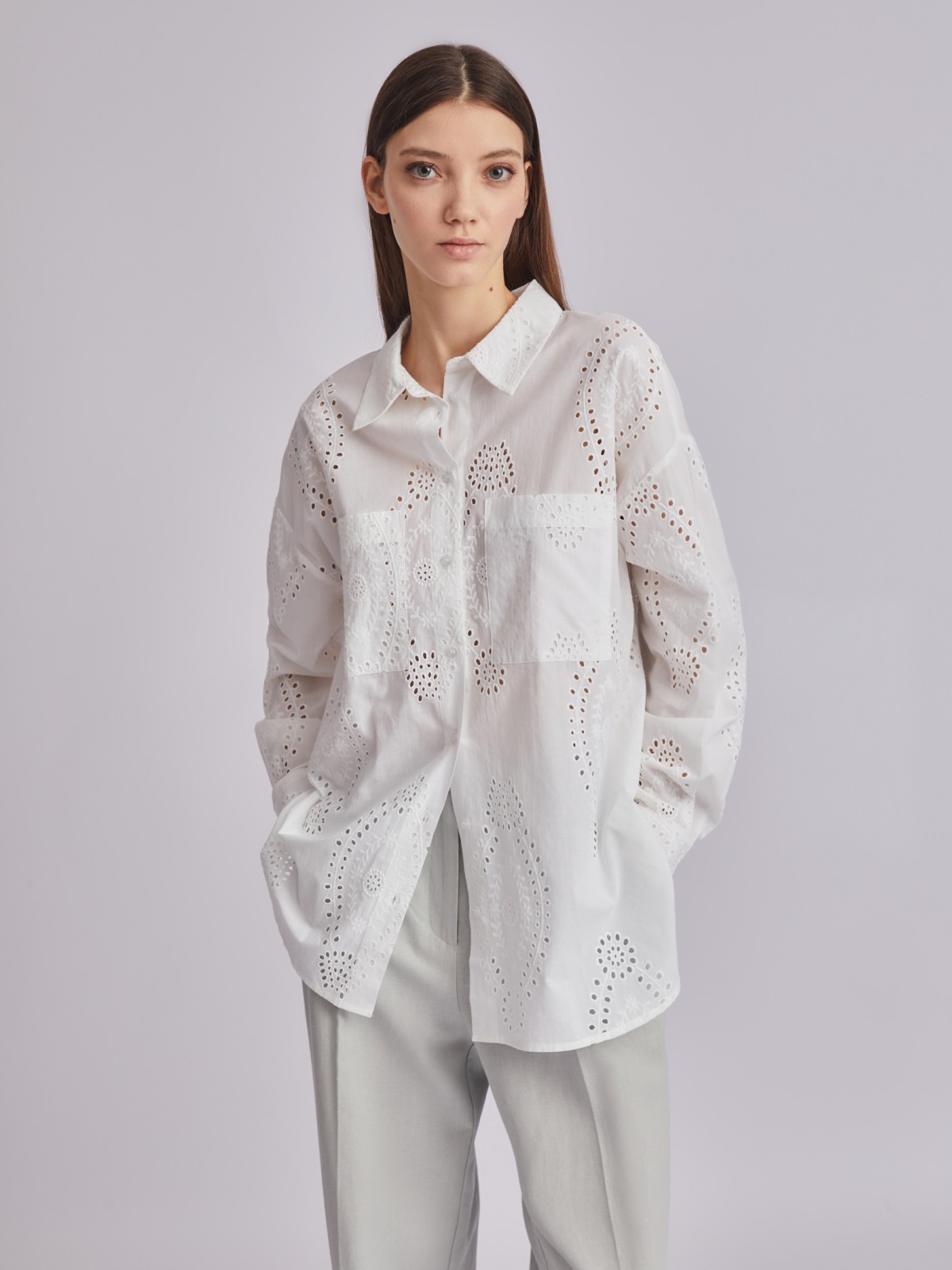 Рубашка с перфорированным узором