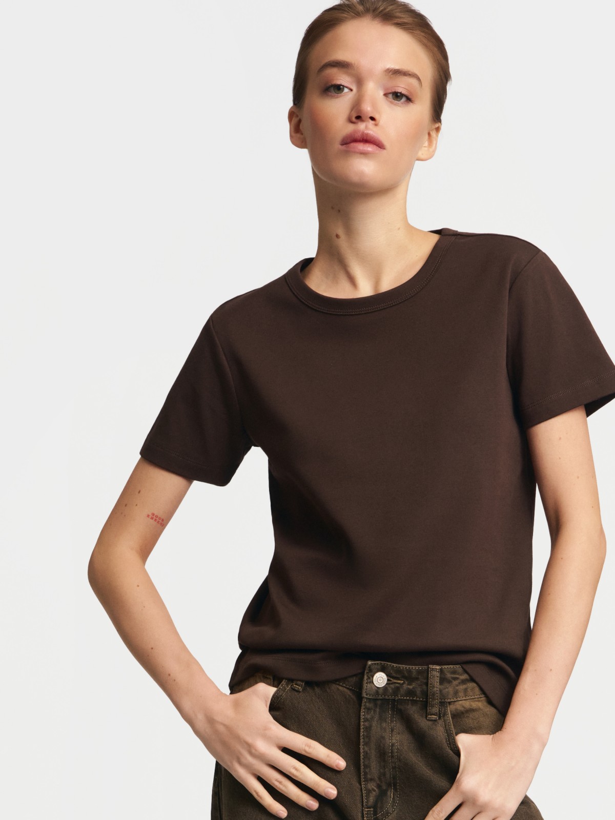 Футболка из хлопка однотонная