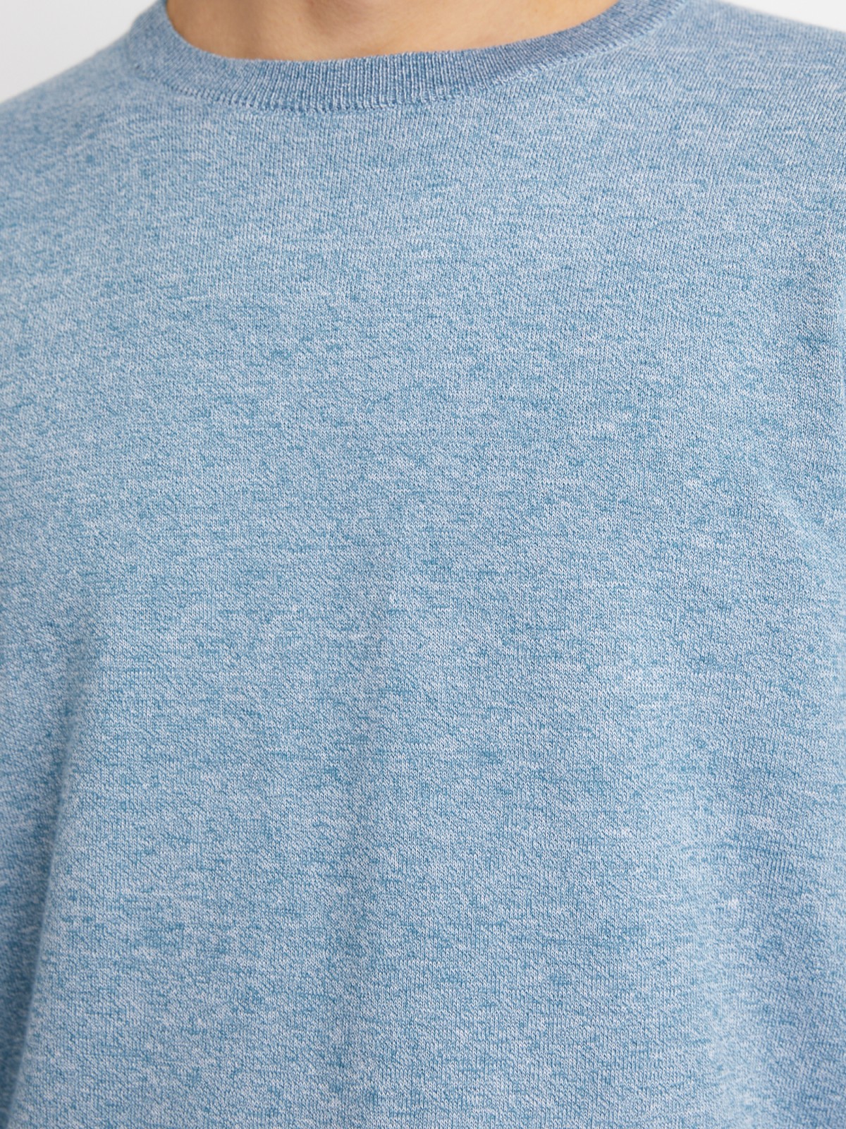 Тонкий трикотажный джемпер с длинным рукавом zolla 014116101162, цвет светло-голубой, размер M - фото 4