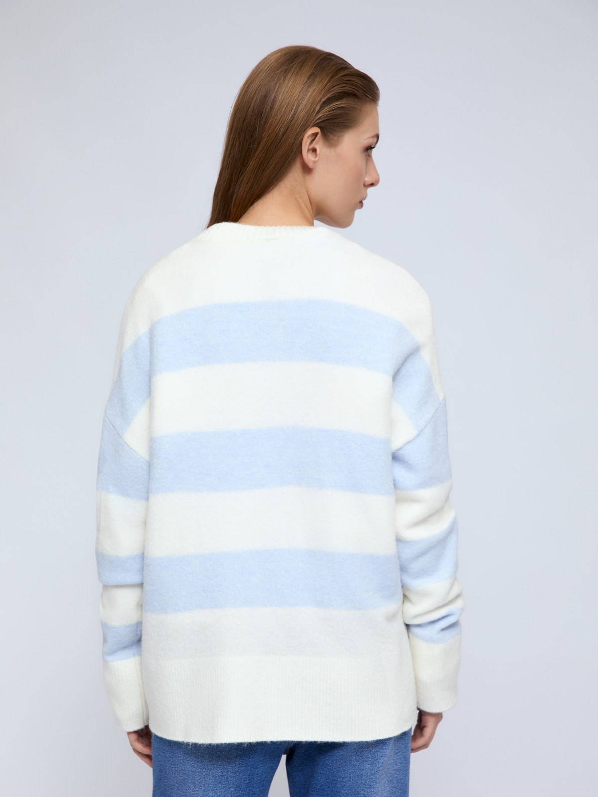 Вязаный джемпер в полоску с длинным рукавом
