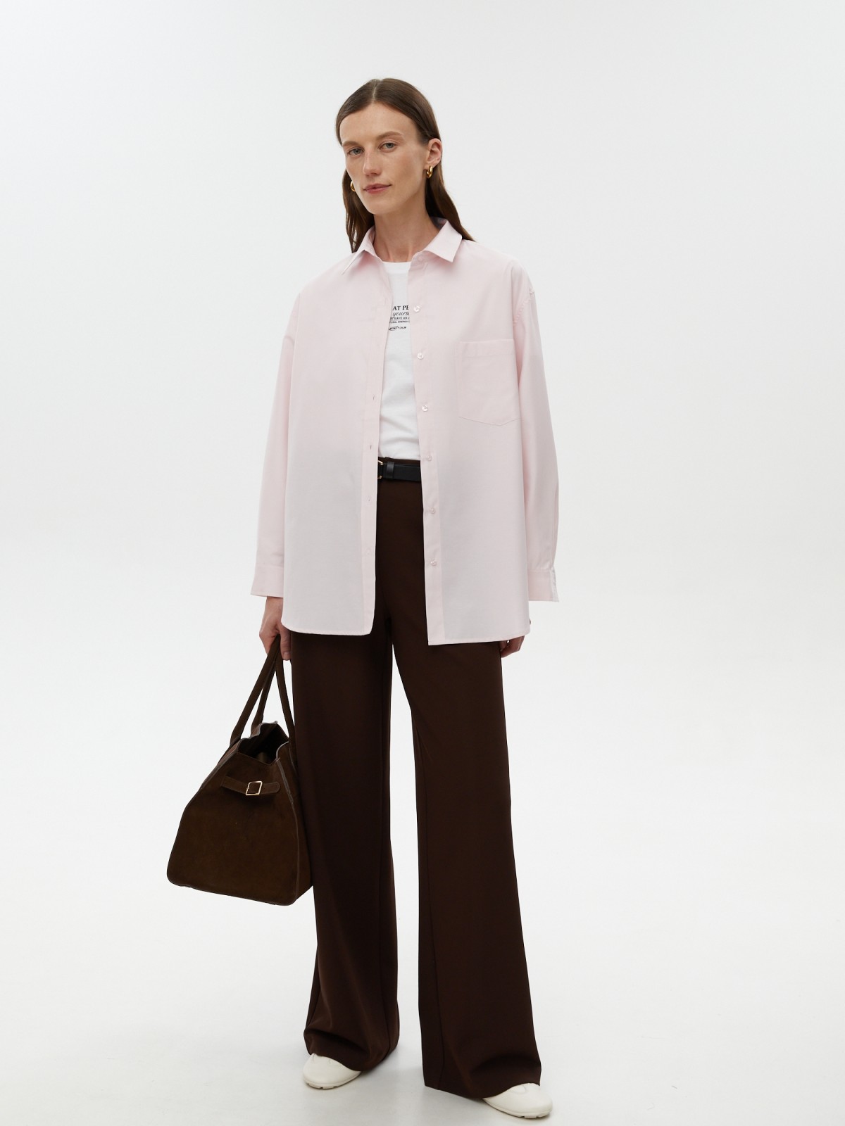 Рубашка с карманом и длинным рукавом