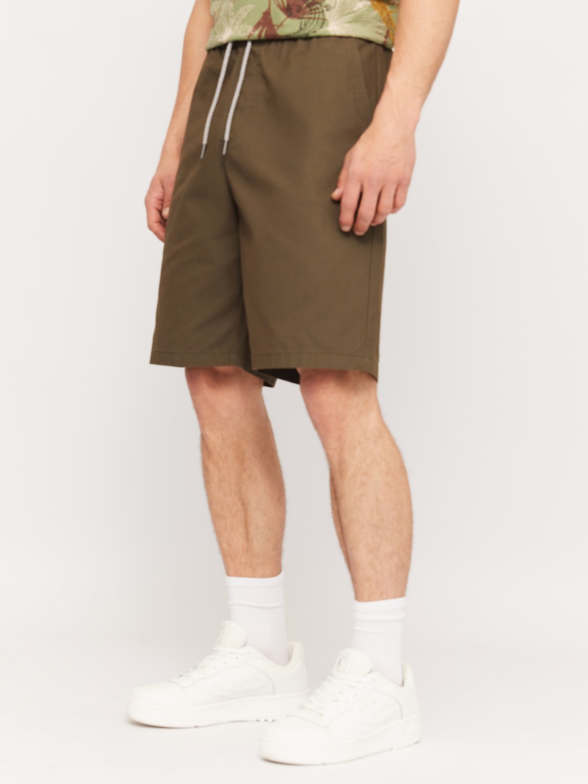 Удлинённые шорты на резинке из хлопка