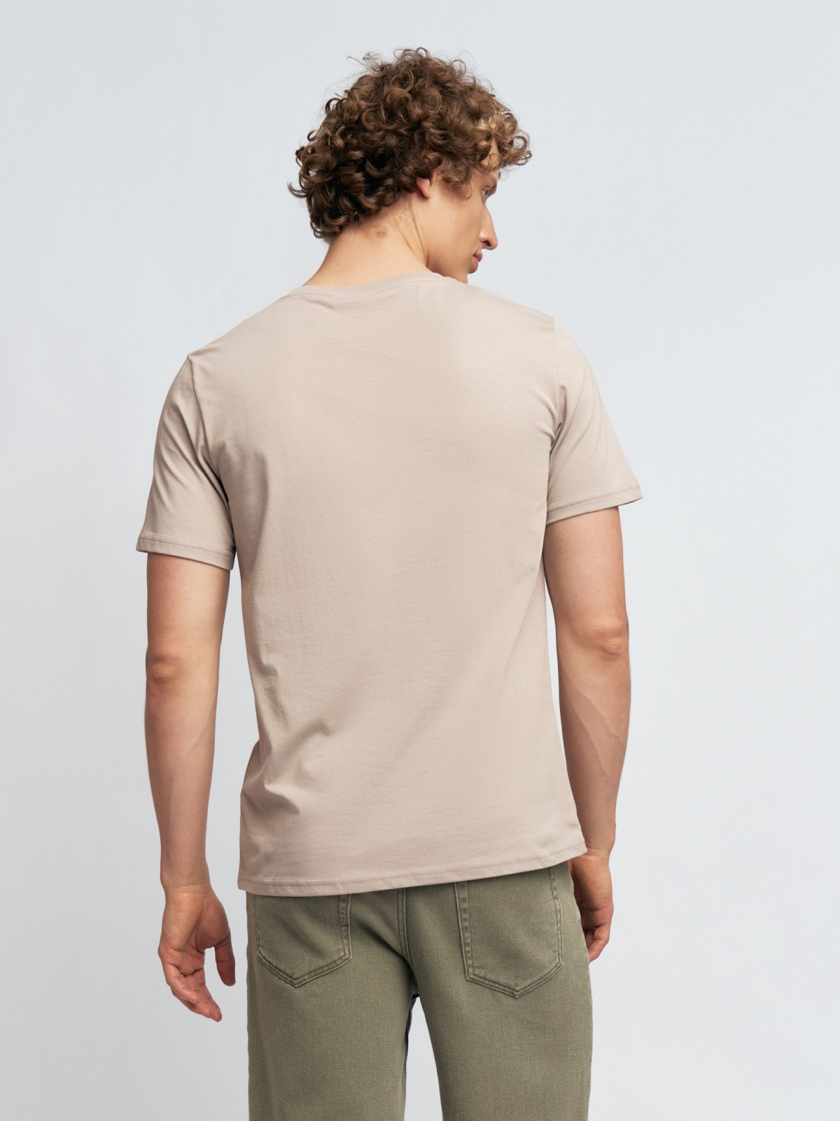 Футболка прямая из хлопка с круглым вырезом