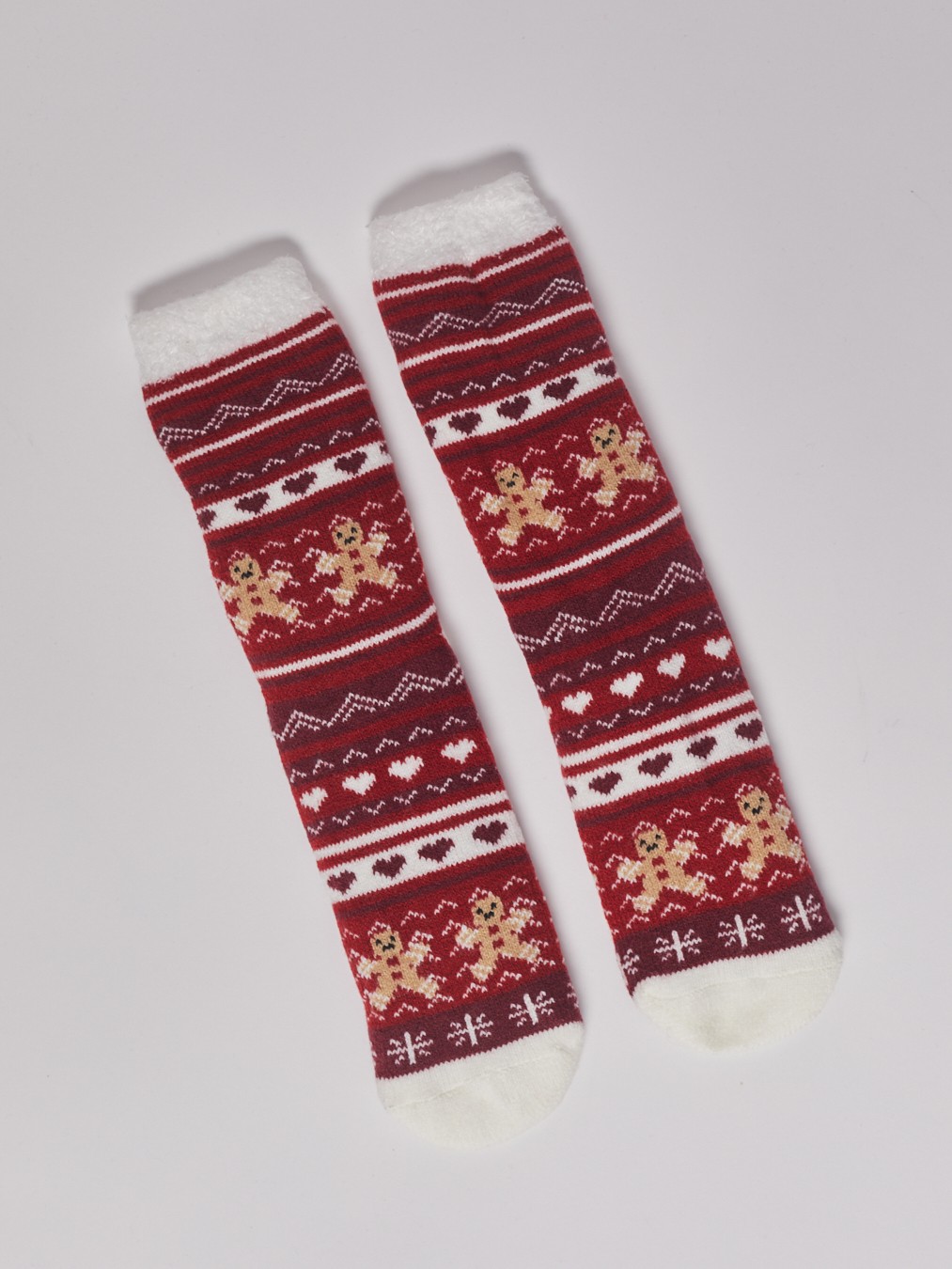 Тёплые новогодние носки zolla 022439962115, цвет бордо, размер 23-25
