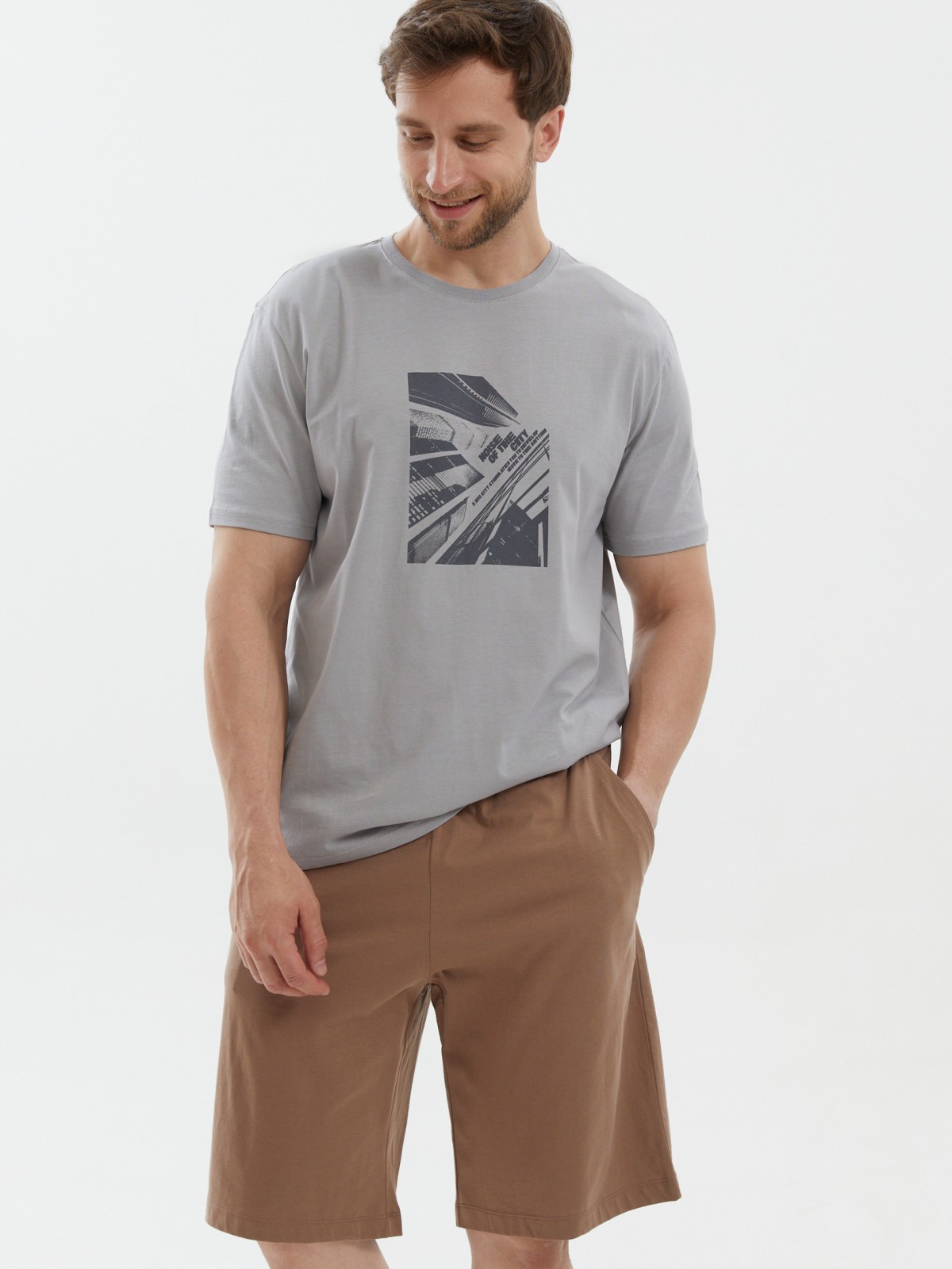 Футболка из хлопка с принтом