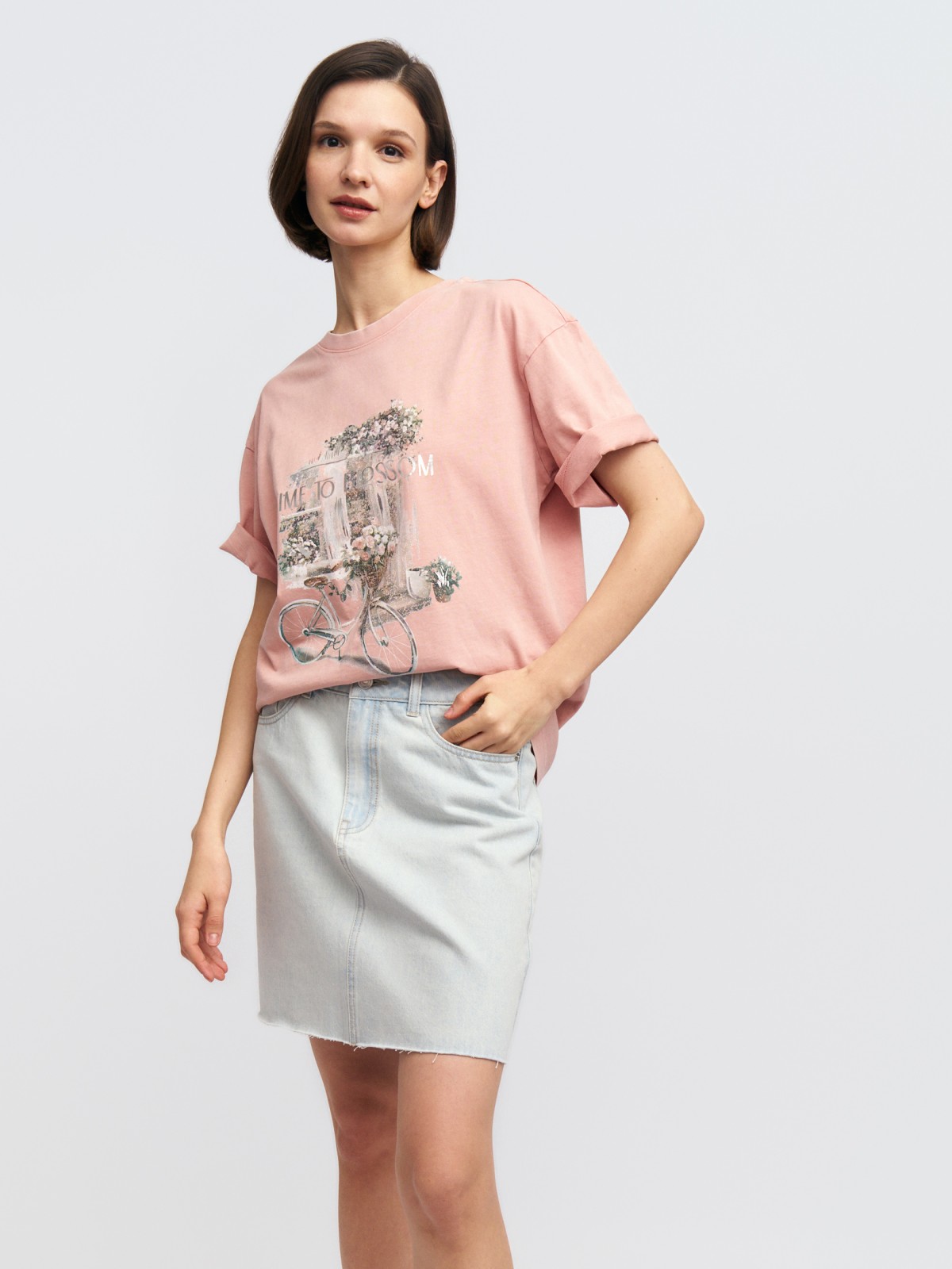 Футболка из хлопка с принтом