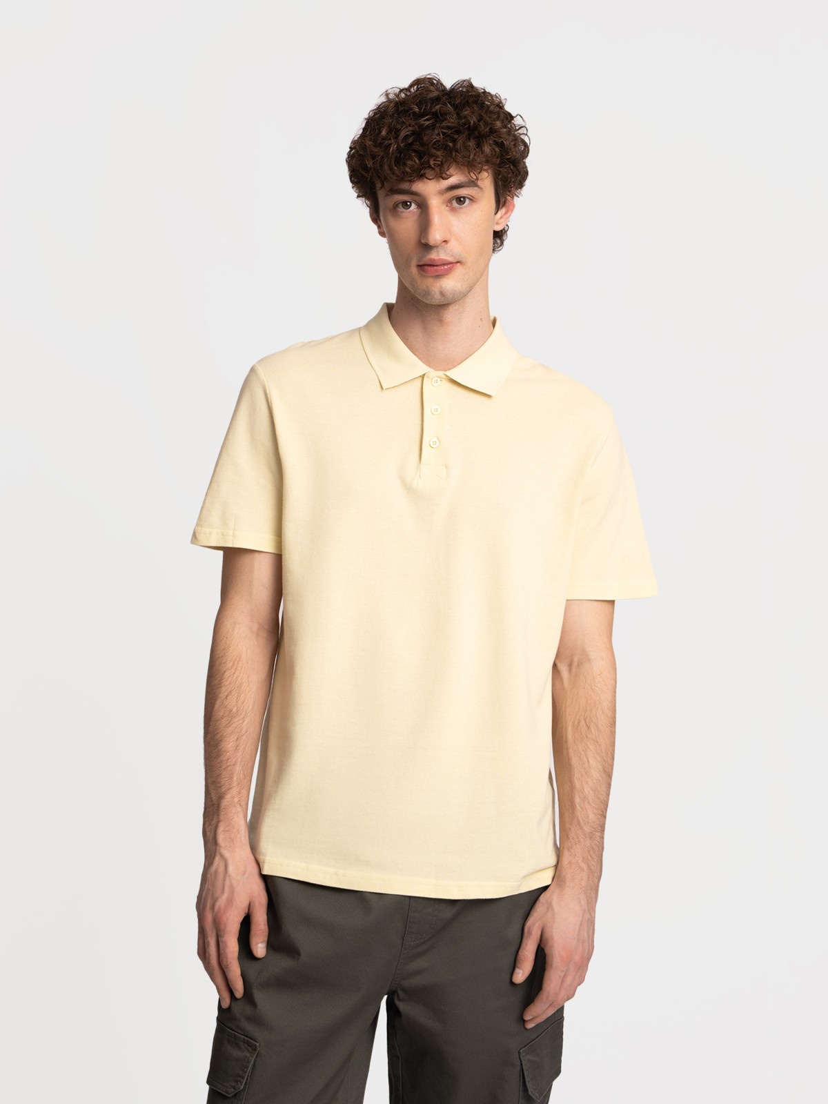 Футболка поло из хлопка однотонная