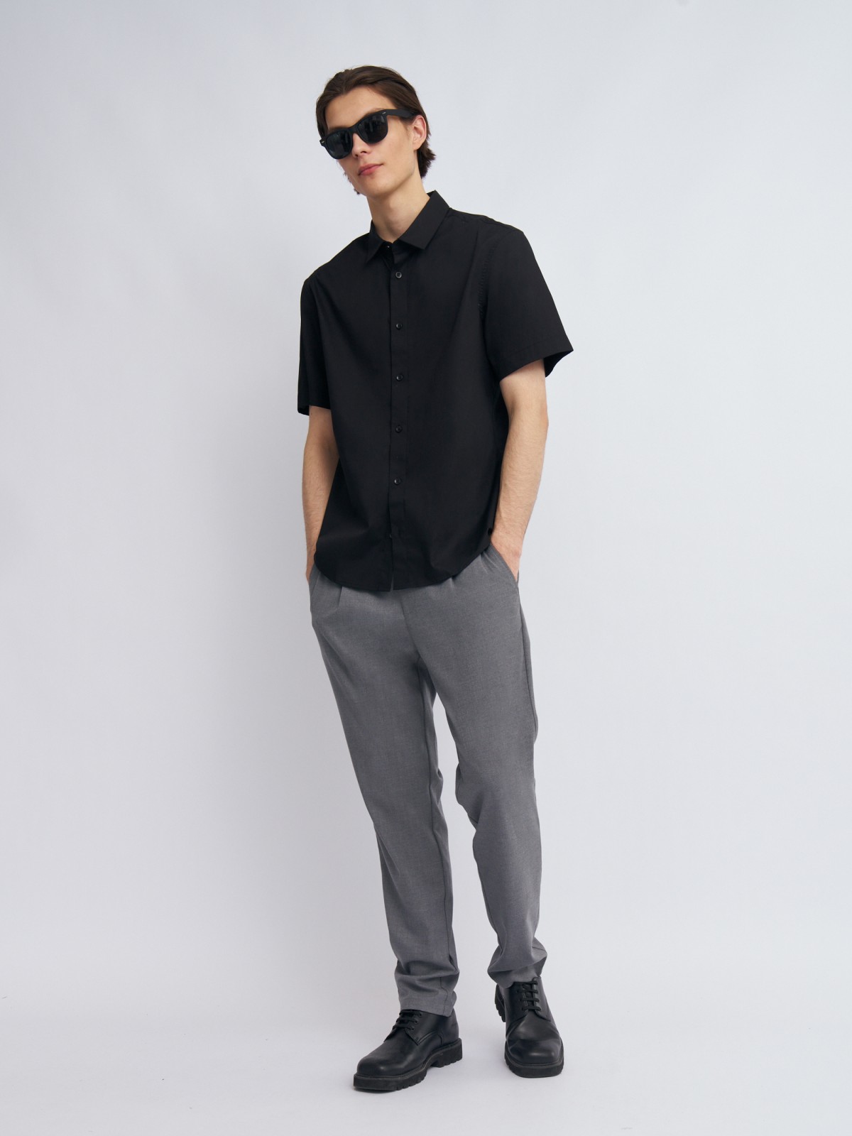 Брюки силуэта Tapered на резинке