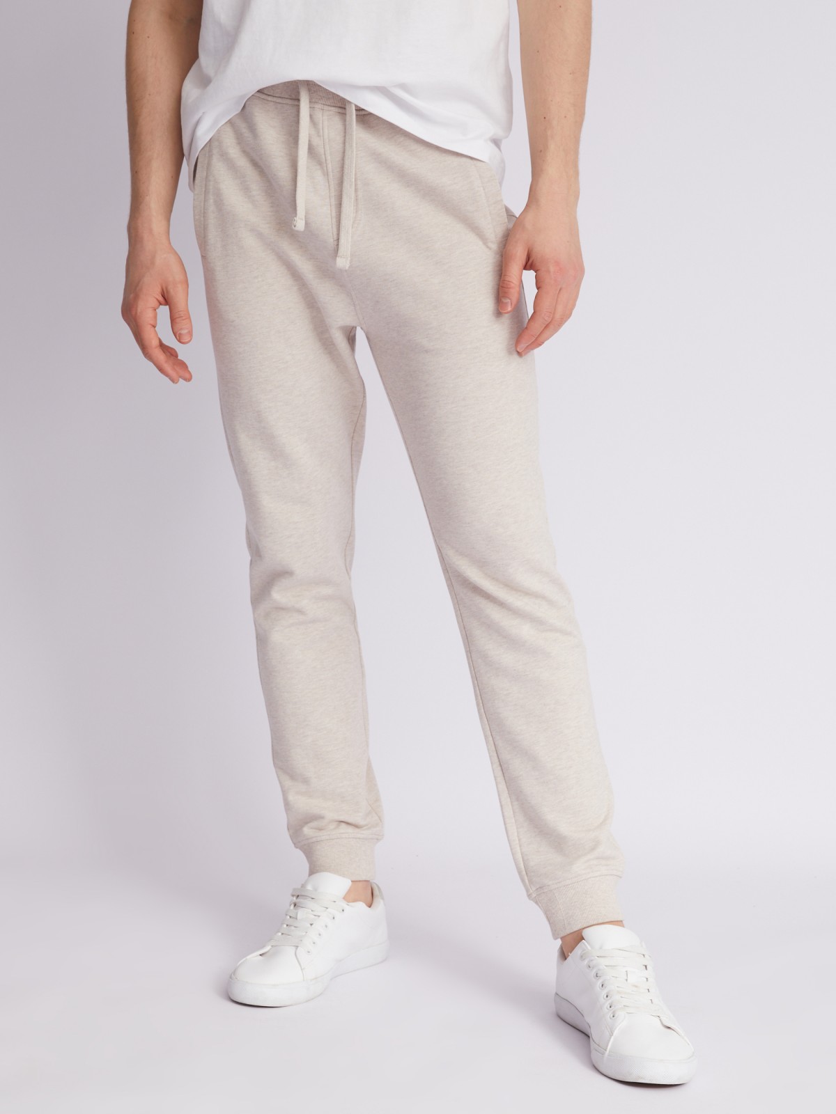 Трикотажные брюки-джоггеры zolla 21321761U042, цвет бежевый, размер XS - фото 2