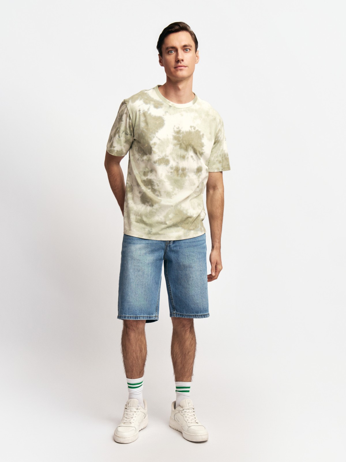 Футболка из хлопка с принтом тай-дай