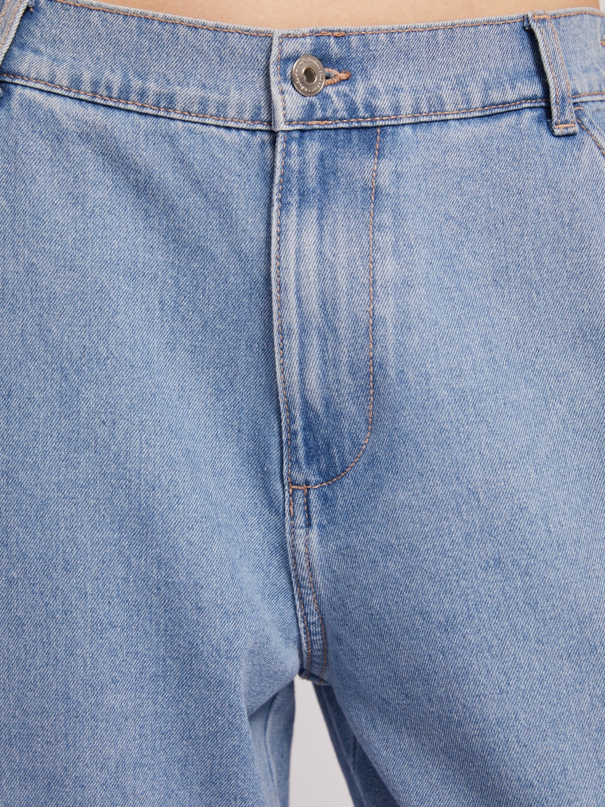 Джинсы-джоггеры на резинке с карманами карго zolla 02422719W171, цвет голубой, размер 26 - фото 4