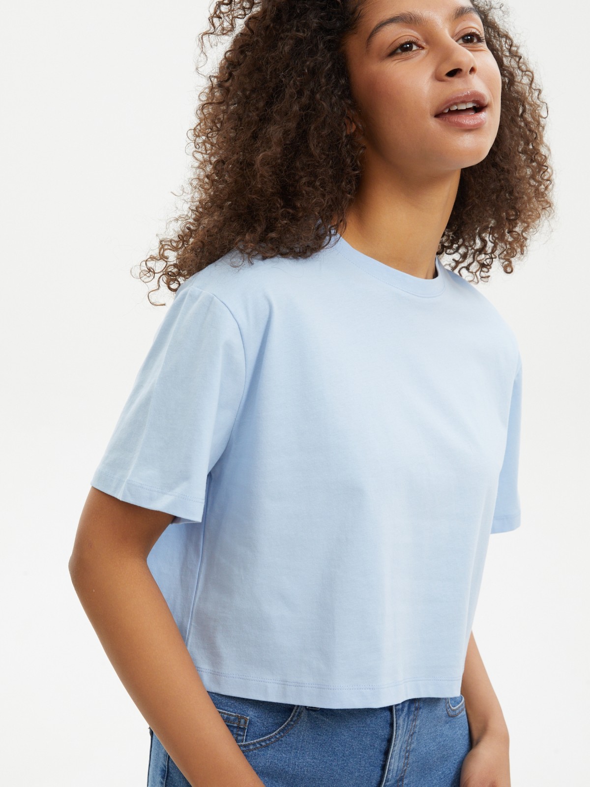 Футболка-топ из хлопка с коротким рукавом