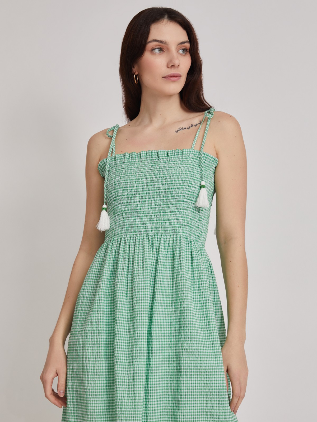 Платье zolla 223248259183, цвет светло-зеленый, размер XS - фото 3