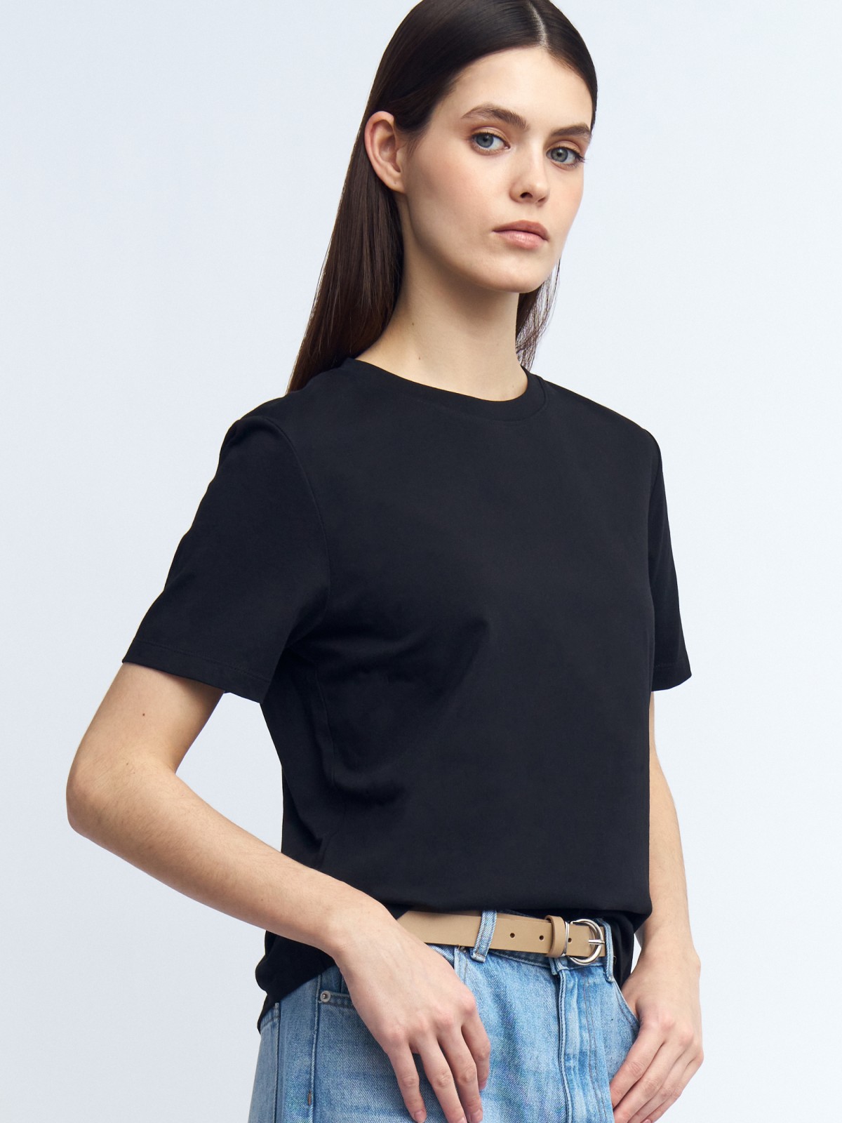 Футболка из хлопка однотонная