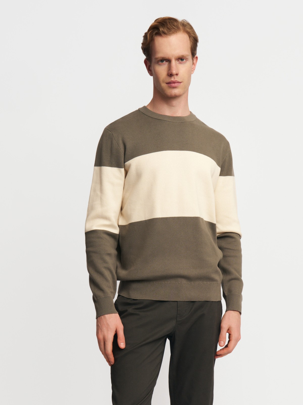 Тонкий вязаный джемпер из хлопка