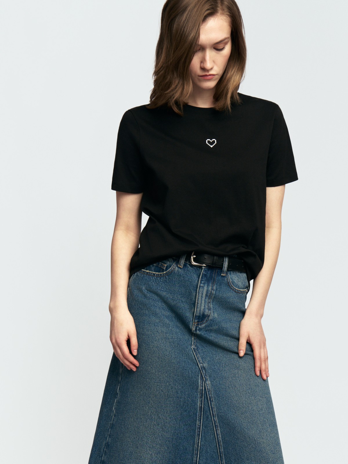 Трикотажная футболка из хлопка с принтом