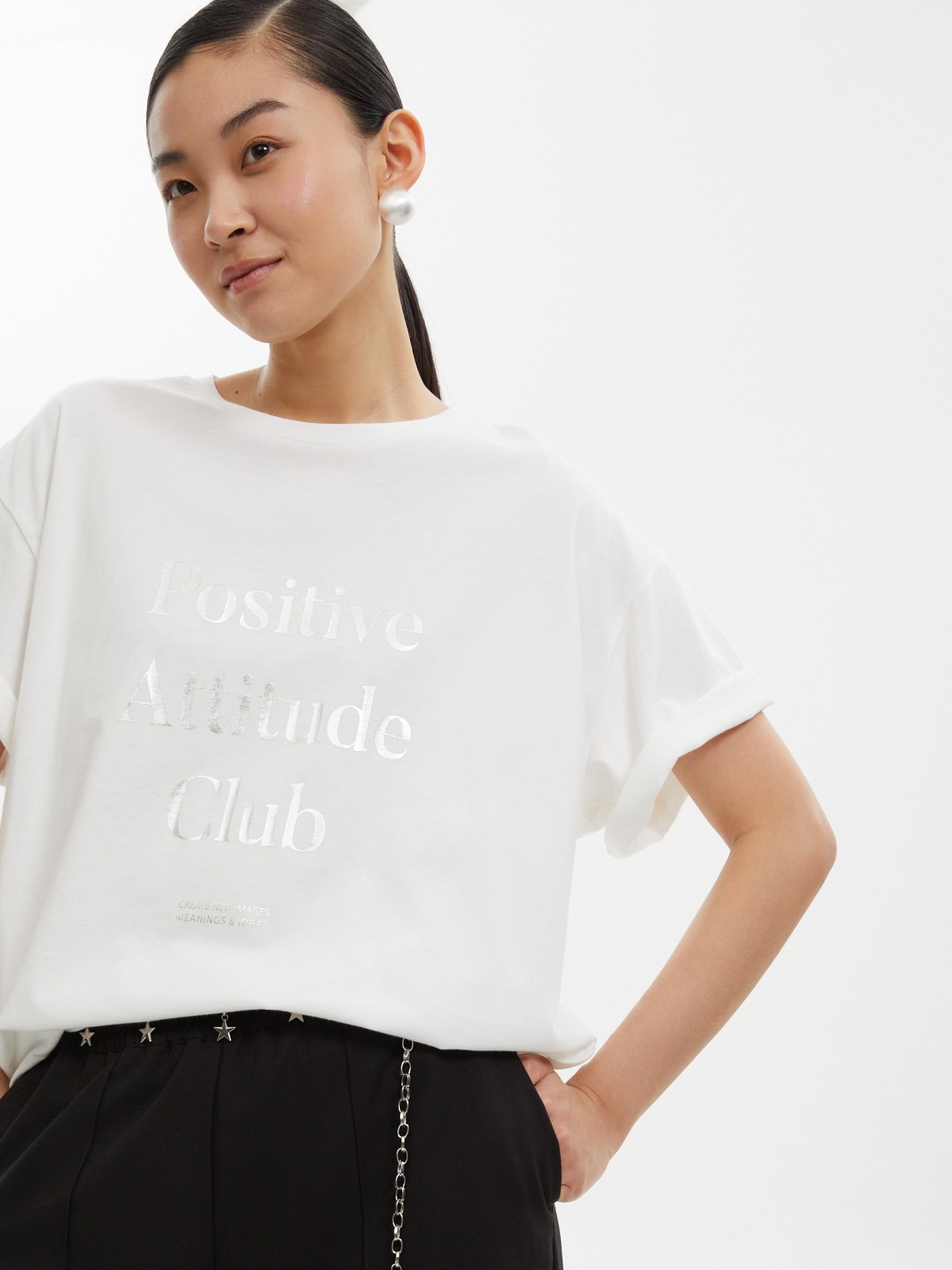 Футболка из хлопка с принтом-надписью