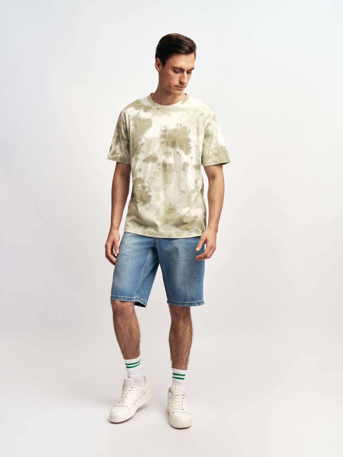 Футболка из хлопка с принтом тай-дай