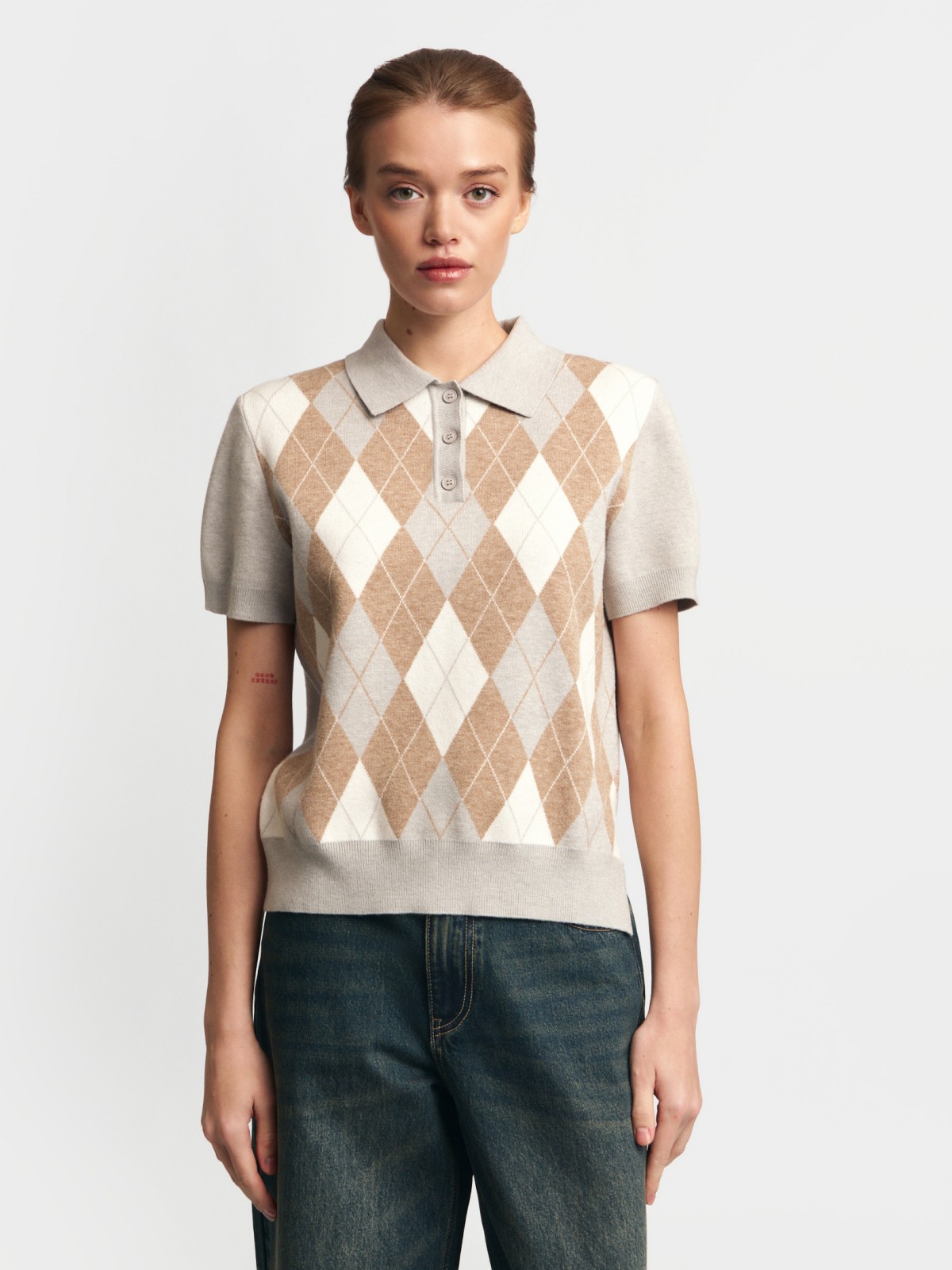 Джемпер поло с коротким рукавом