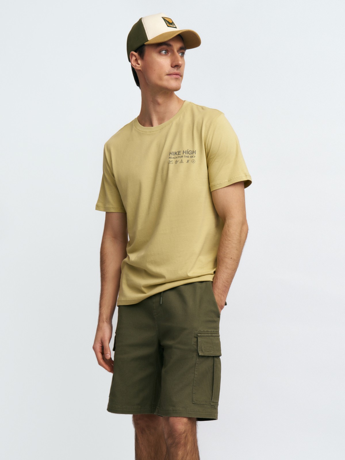 Футболка из хлопка с принтом-надписью