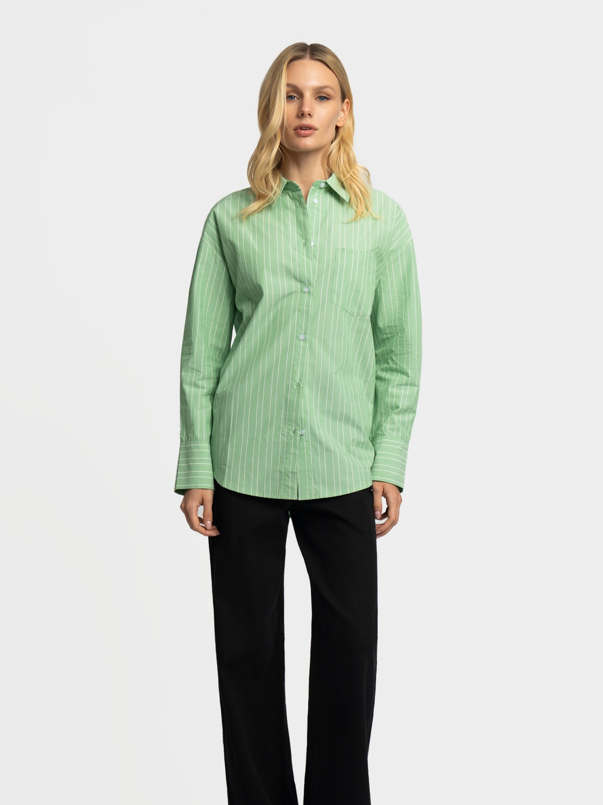 Рубашка оверсайз силуэта из хлопка