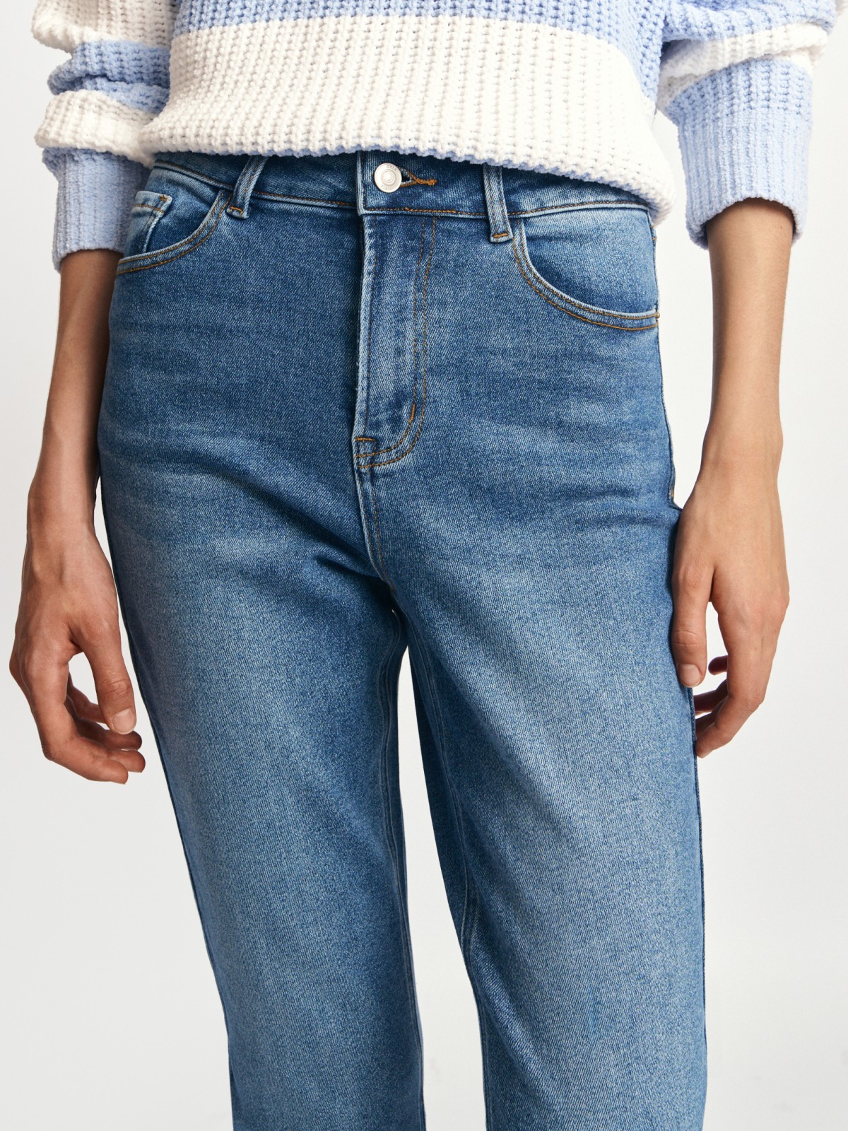 Джинсы силуэта Slim с высокой посадкой