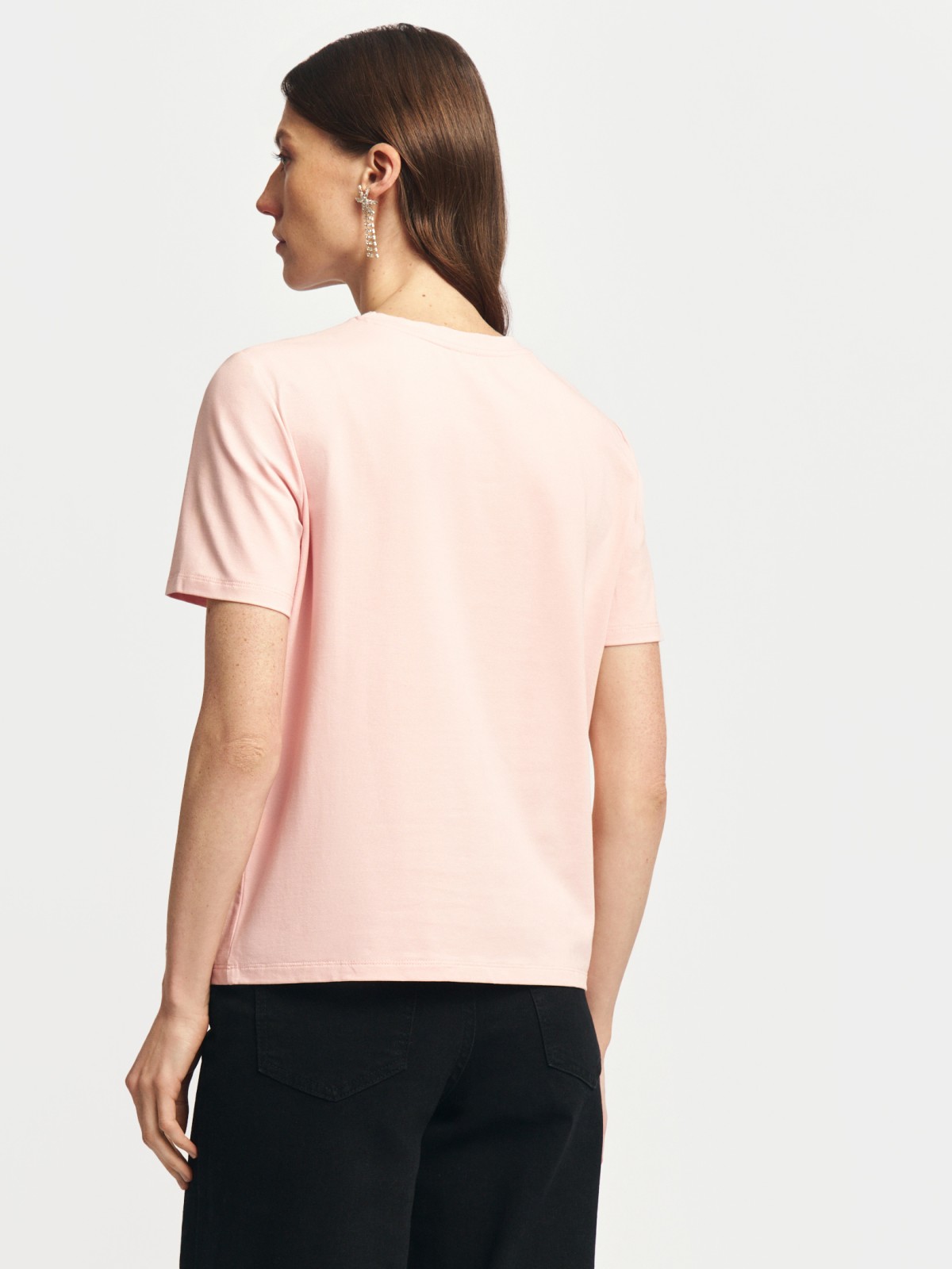 Футболка из хлопка со стразами