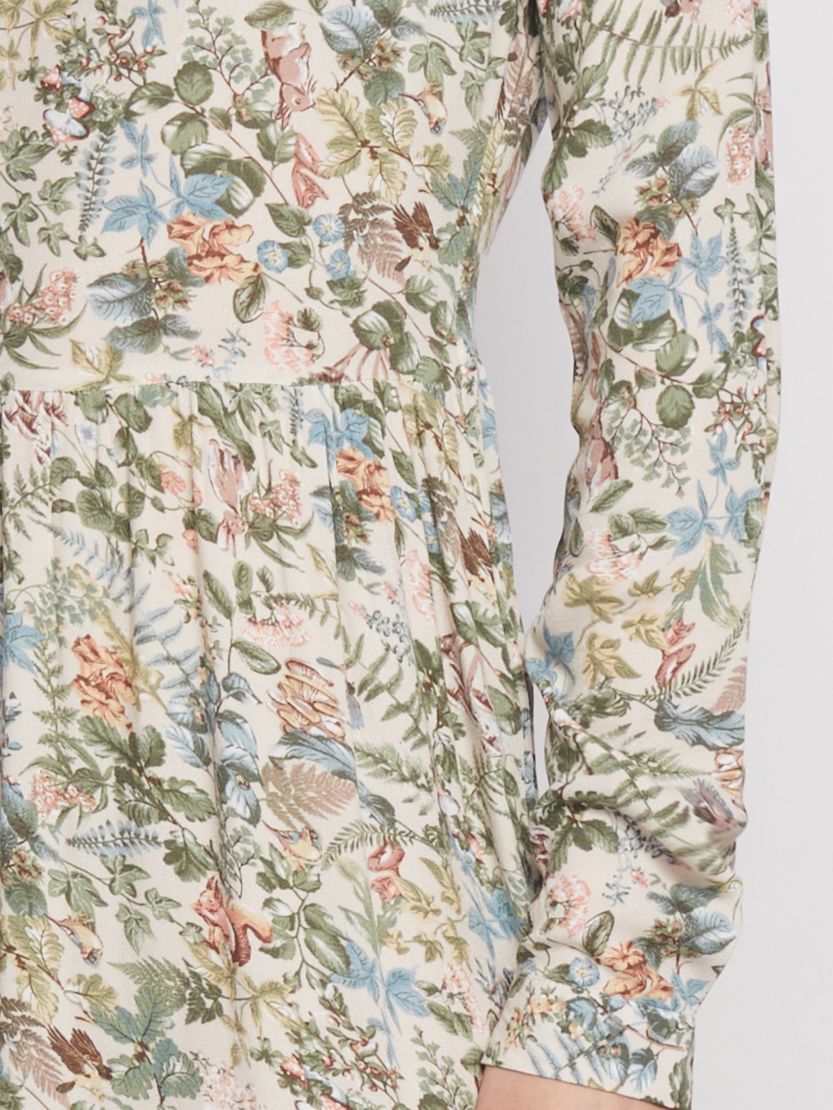 Платье миди из вискозы с принтом zolla 023128259142, цвет бежевый, размер XS - фото 3
