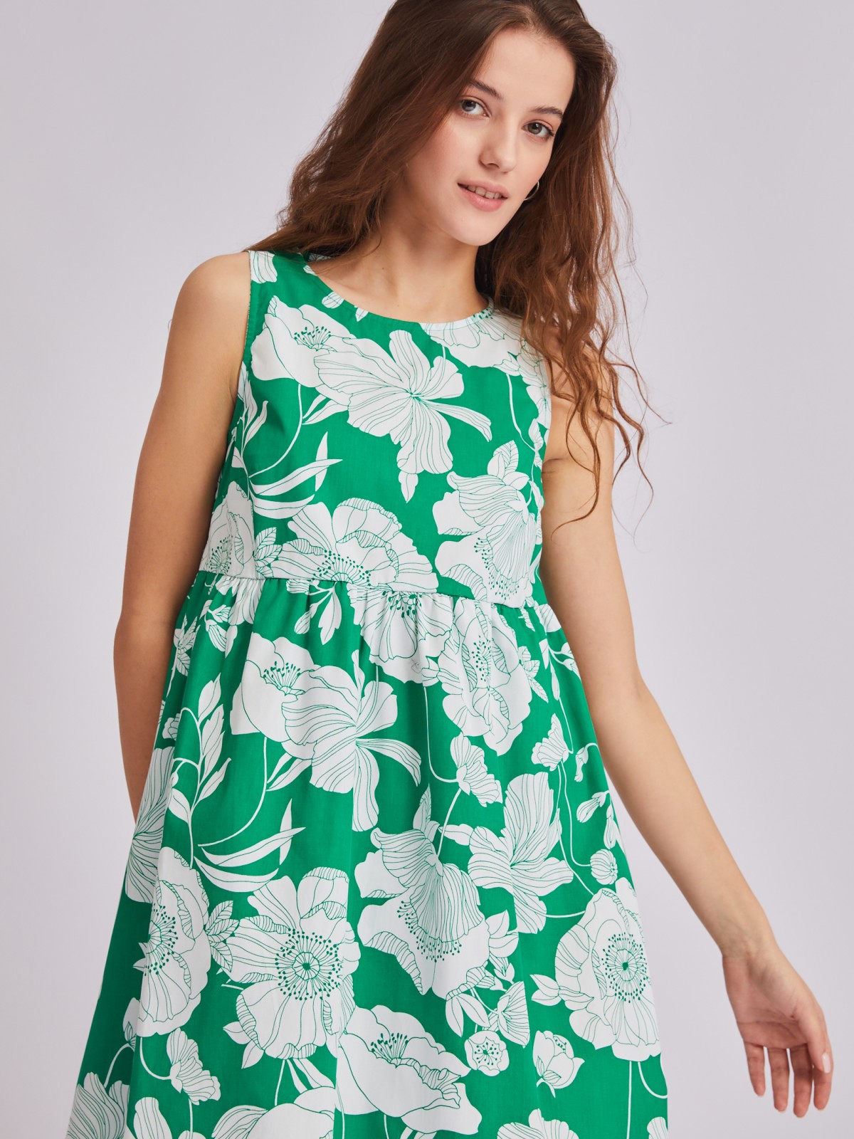 Платье zolla 023258291523, цвет зеленый, размер XS - фото 5