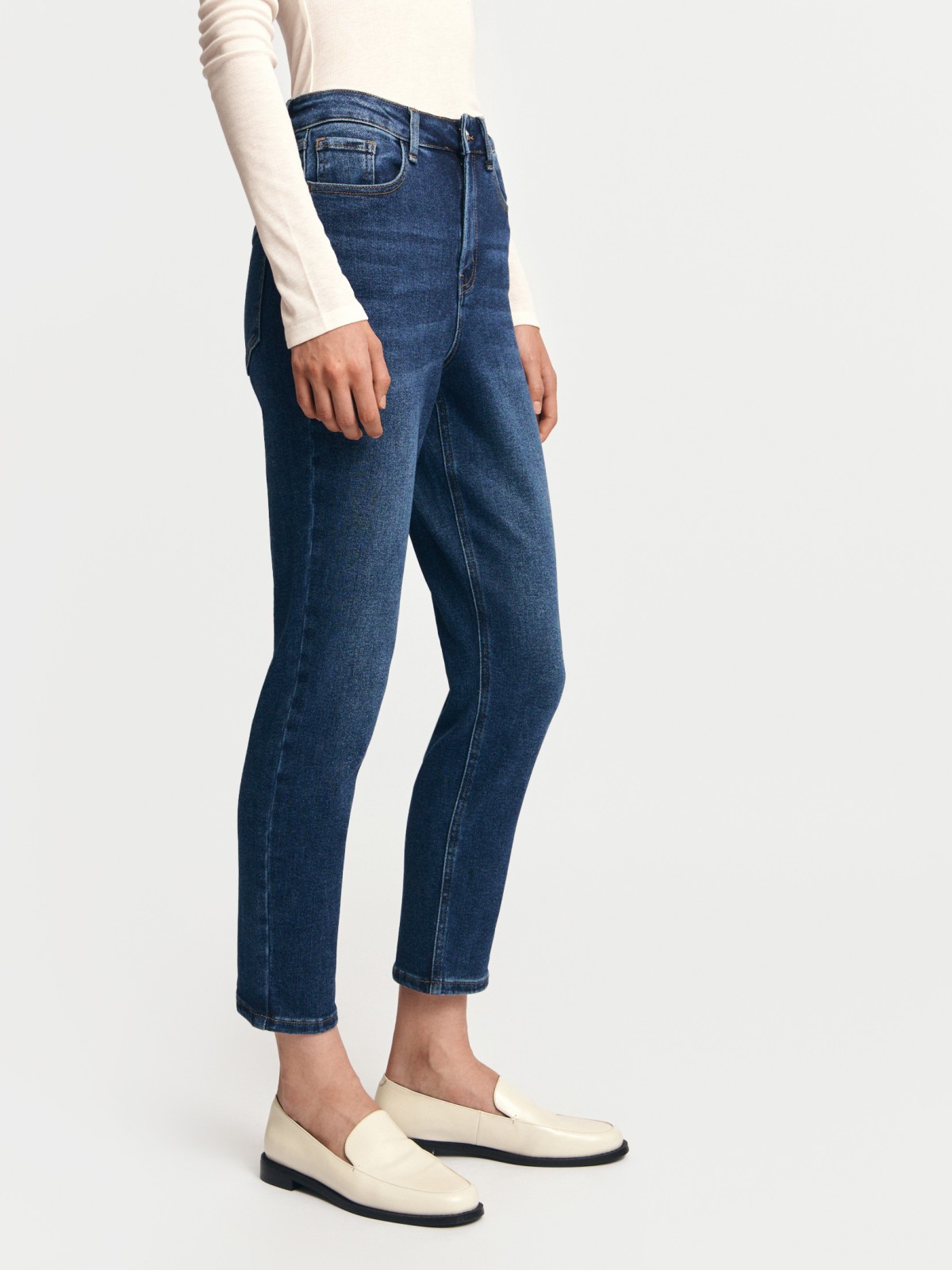 Джинсы силуэта Slim с высокой посадкой