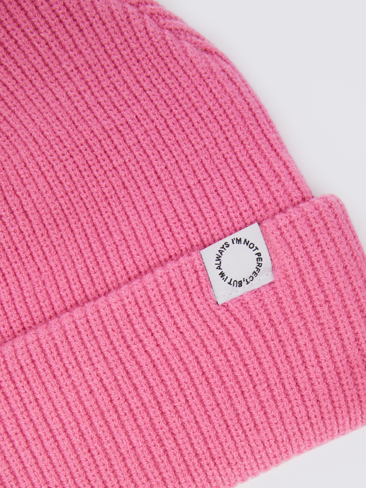 Трикотажная шапка-бини с отворотом zolla 02411927J045, цвет розовый, размер 54-58 - фото 2
