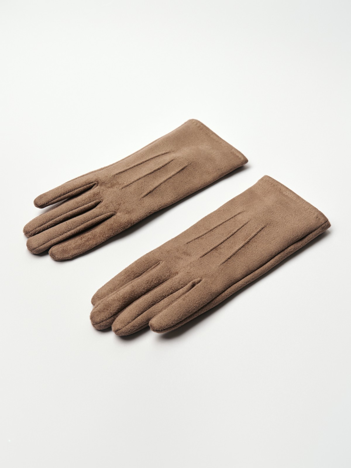 Утеплённые замшевые перчатки с экомехом
