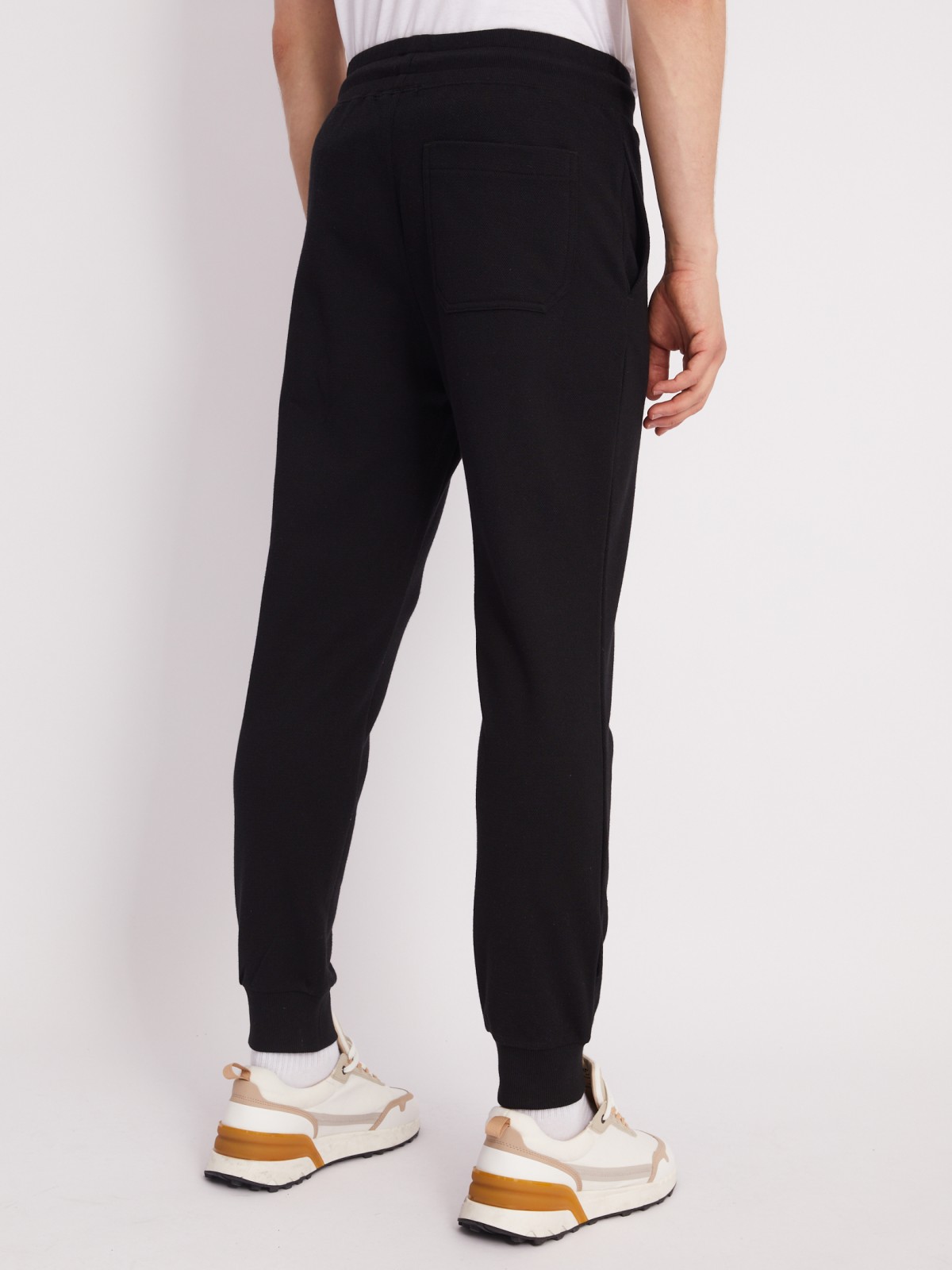 Трикотажные брюки-джоггеры в спортивном стиле zolla 21331762F012, цвет черный, размер M - фото 6