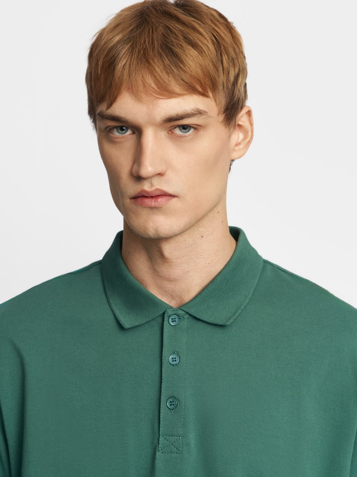 Футболка поло из хлопка однотонная