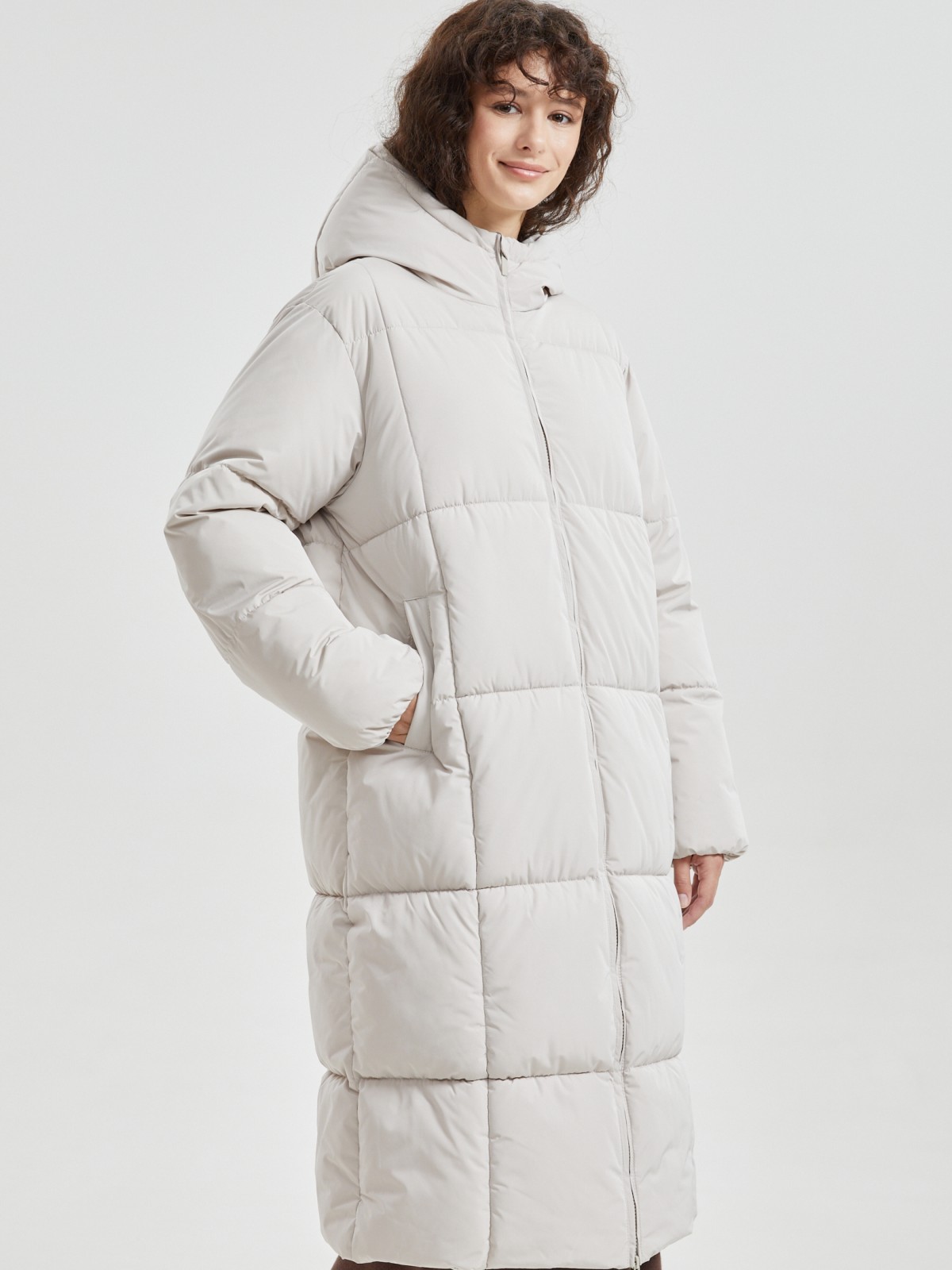 Тёплая куртка-пальто с капюшоном