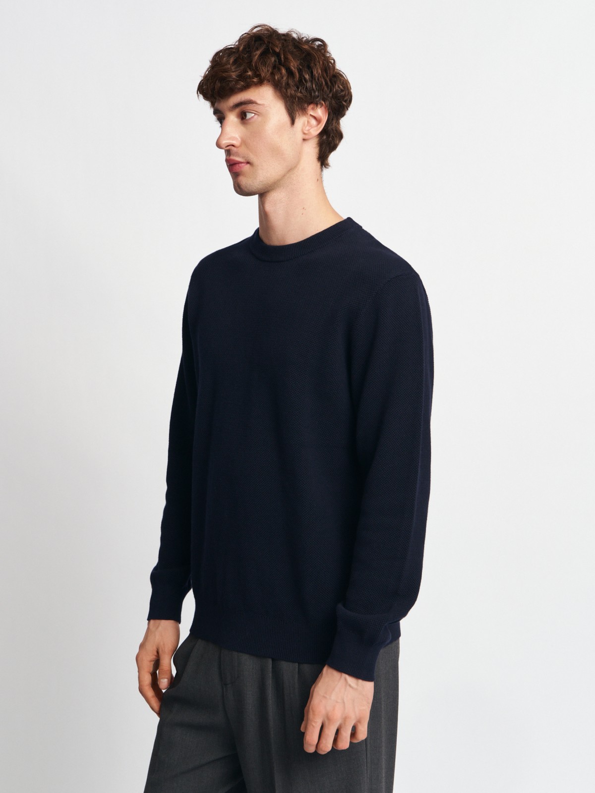 Тонкий трикотажный джемпер из хлопка