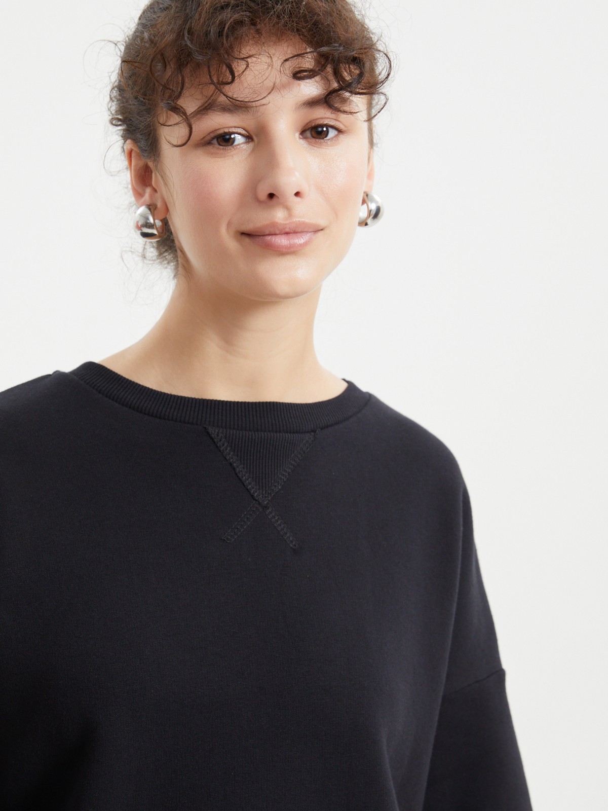 Однотонный трикотажный свитшот