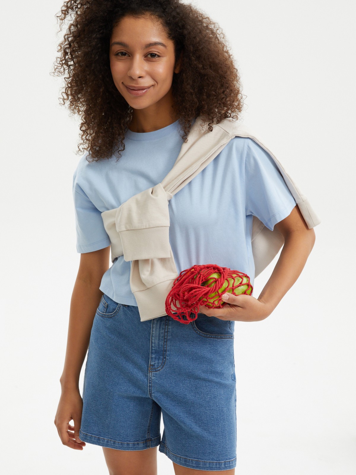 Футболка-топ из хлопка с коротким рукавом