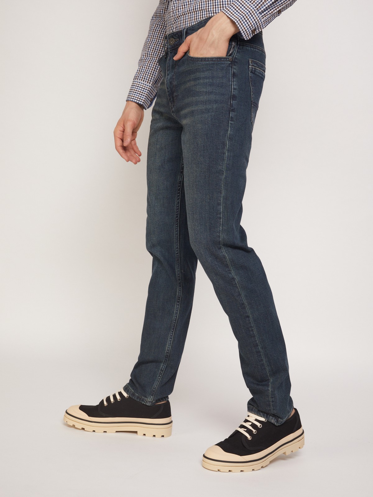 Брюки джинсовые zolla 01134714S153, цвет темно-бирюзовый, размер 29 - фото 3