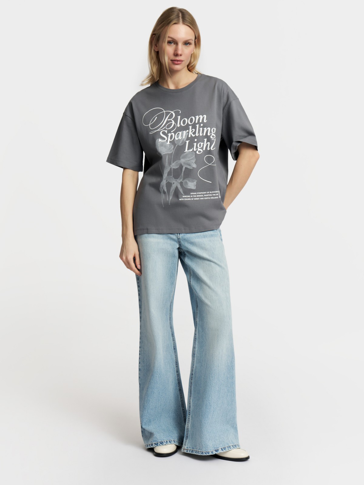 Футболка оверсайз из хлопка с принтом