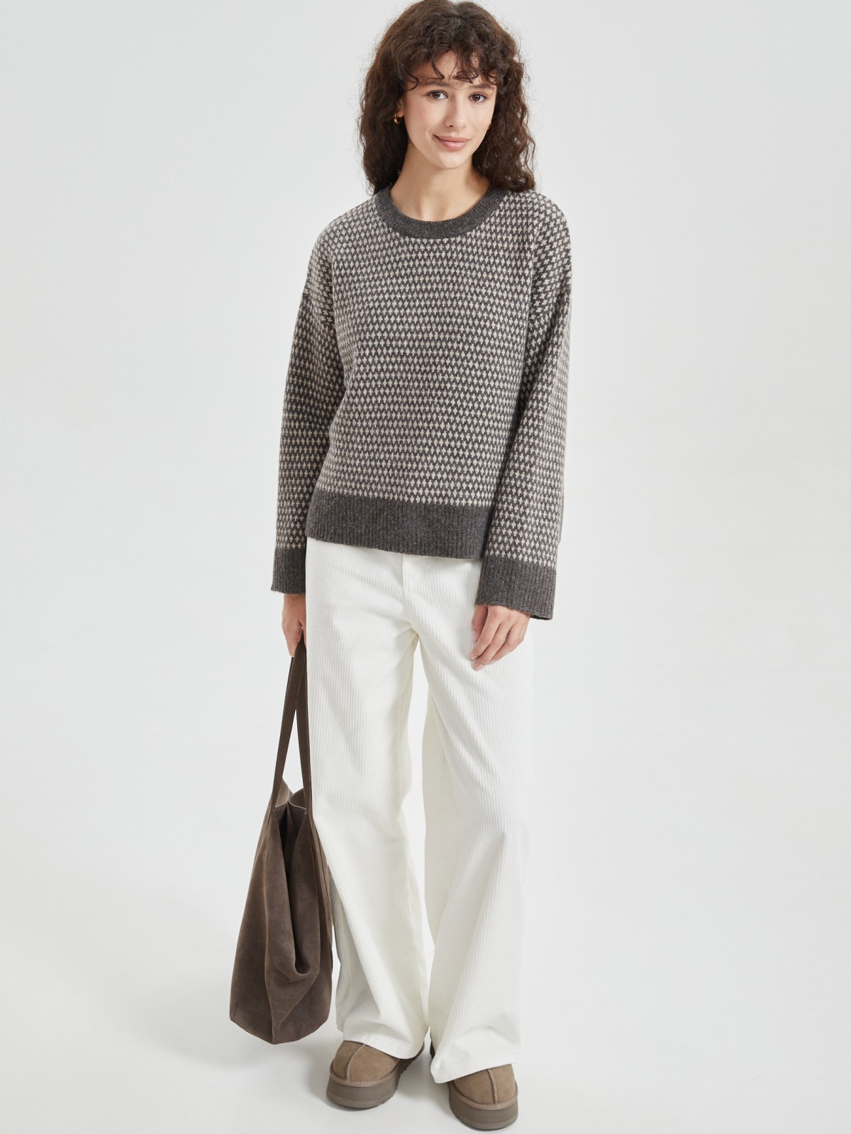 Вязаный джемпер оверсайз с шерстью