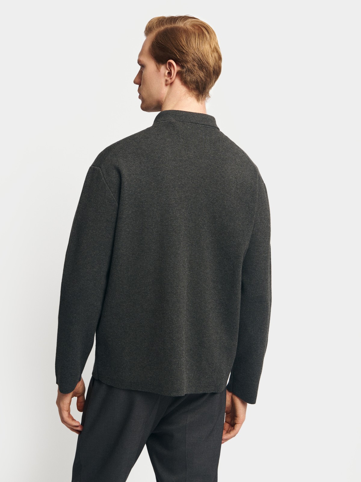 Вязаный кардиган на пуговицах с воротником поло