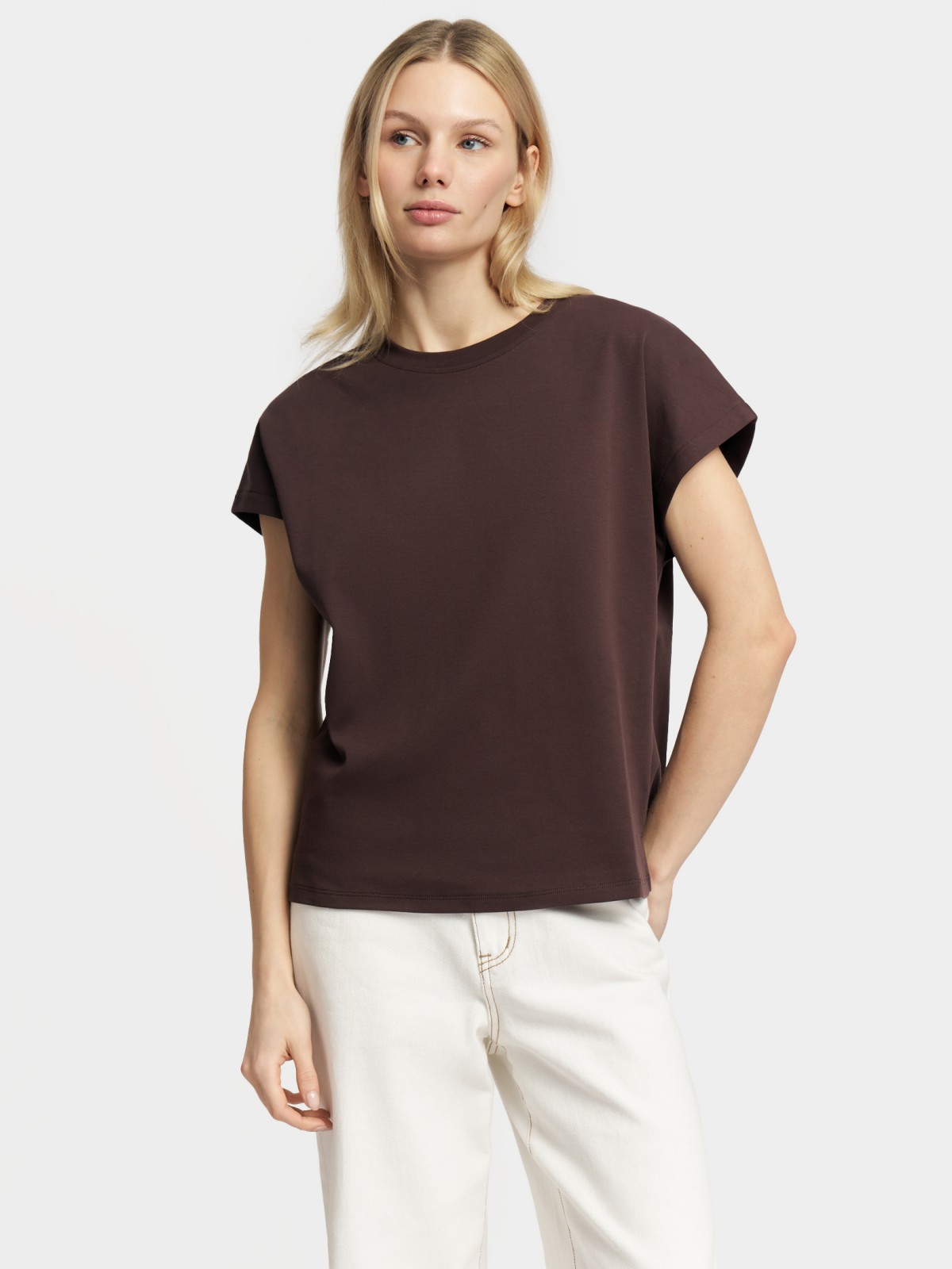 Футболка прямого силуэта из хлопка