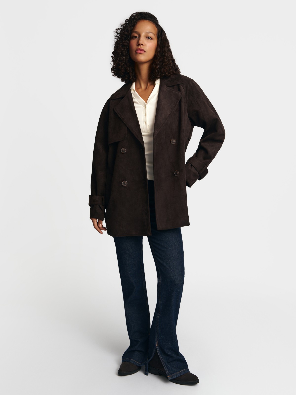 Тренч из экозамши