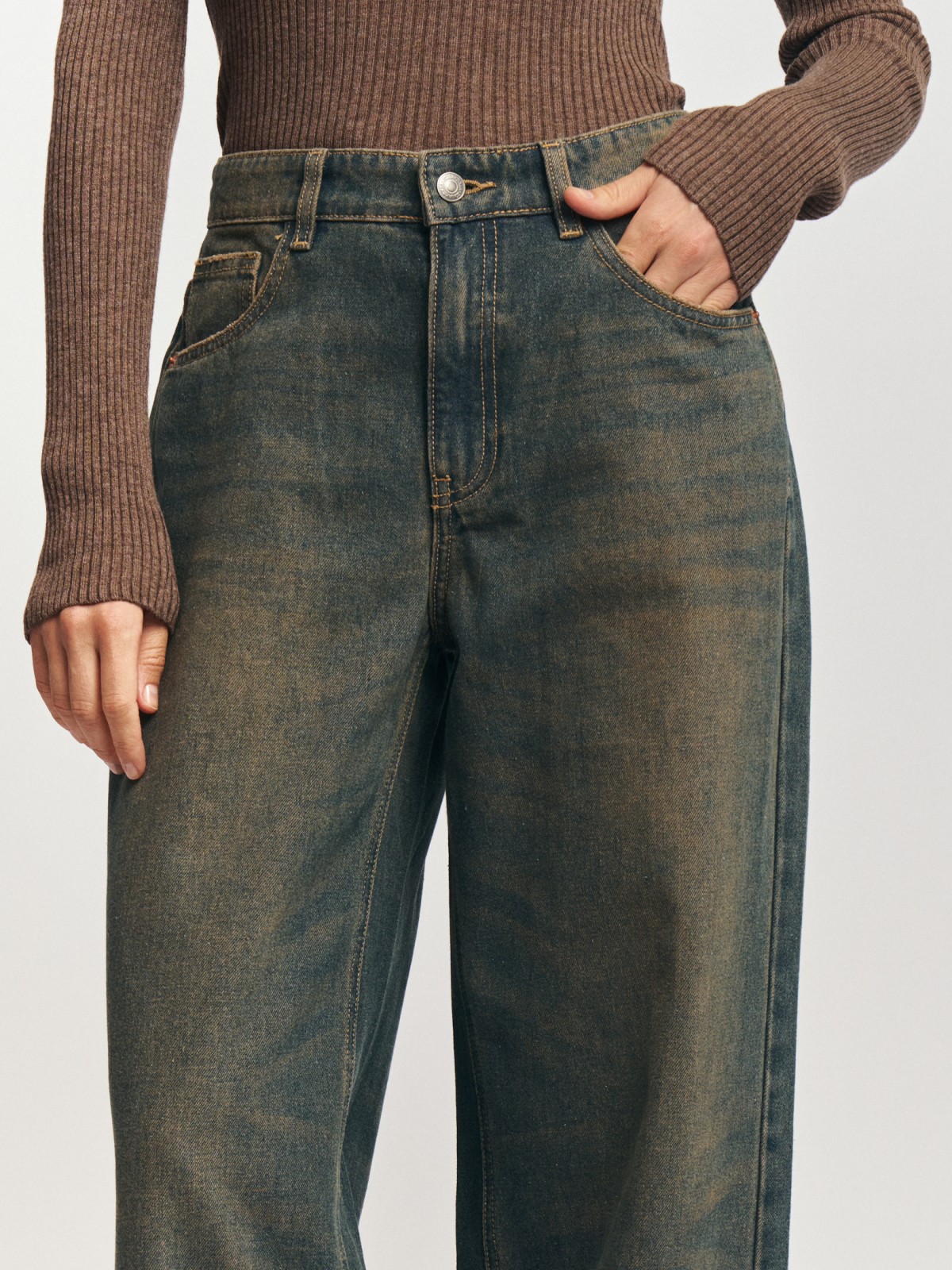 Джинсы силуэта Wide с посадкой Loose