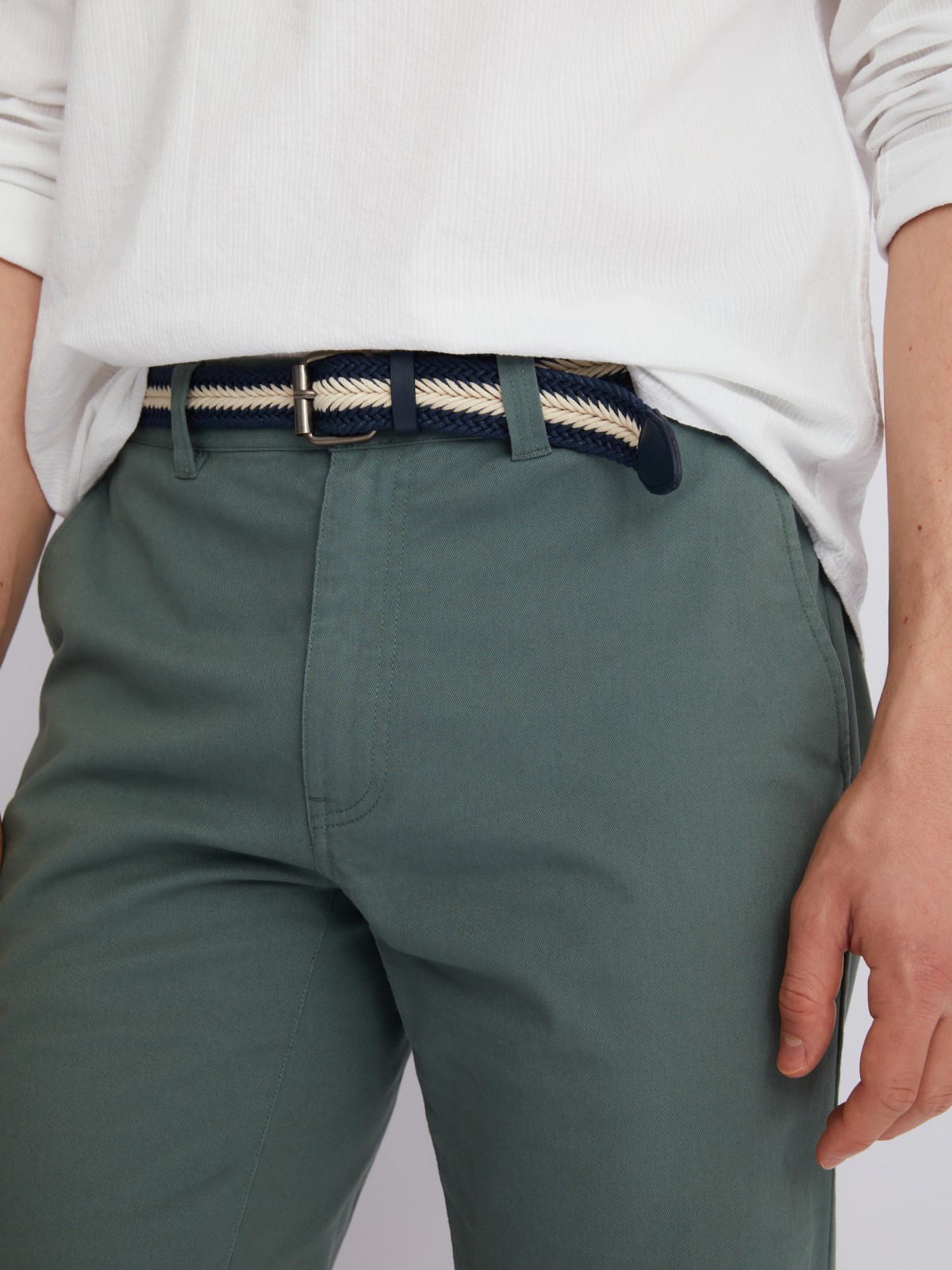 Удлинённые шорты из хлопка с ремнём